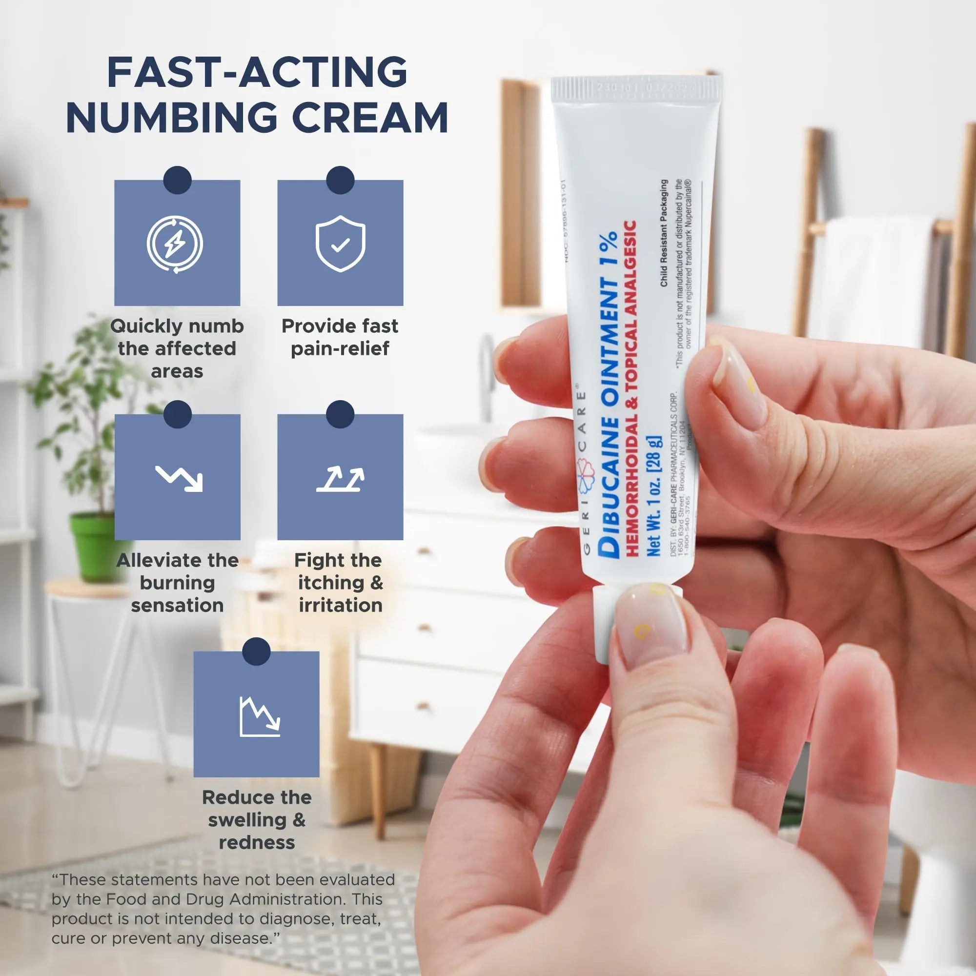 GeriCare Dibucaine Hemorroid Ointment 1% Pain-Relief Hemorrhoid Cream |Hemorroidal & Topical Analgesic| Quick Relief from Burning & Itching | Fast-Acting External Hemorrhoid Treatment 1oz (2 Pack) GeriCare buy supplements canada