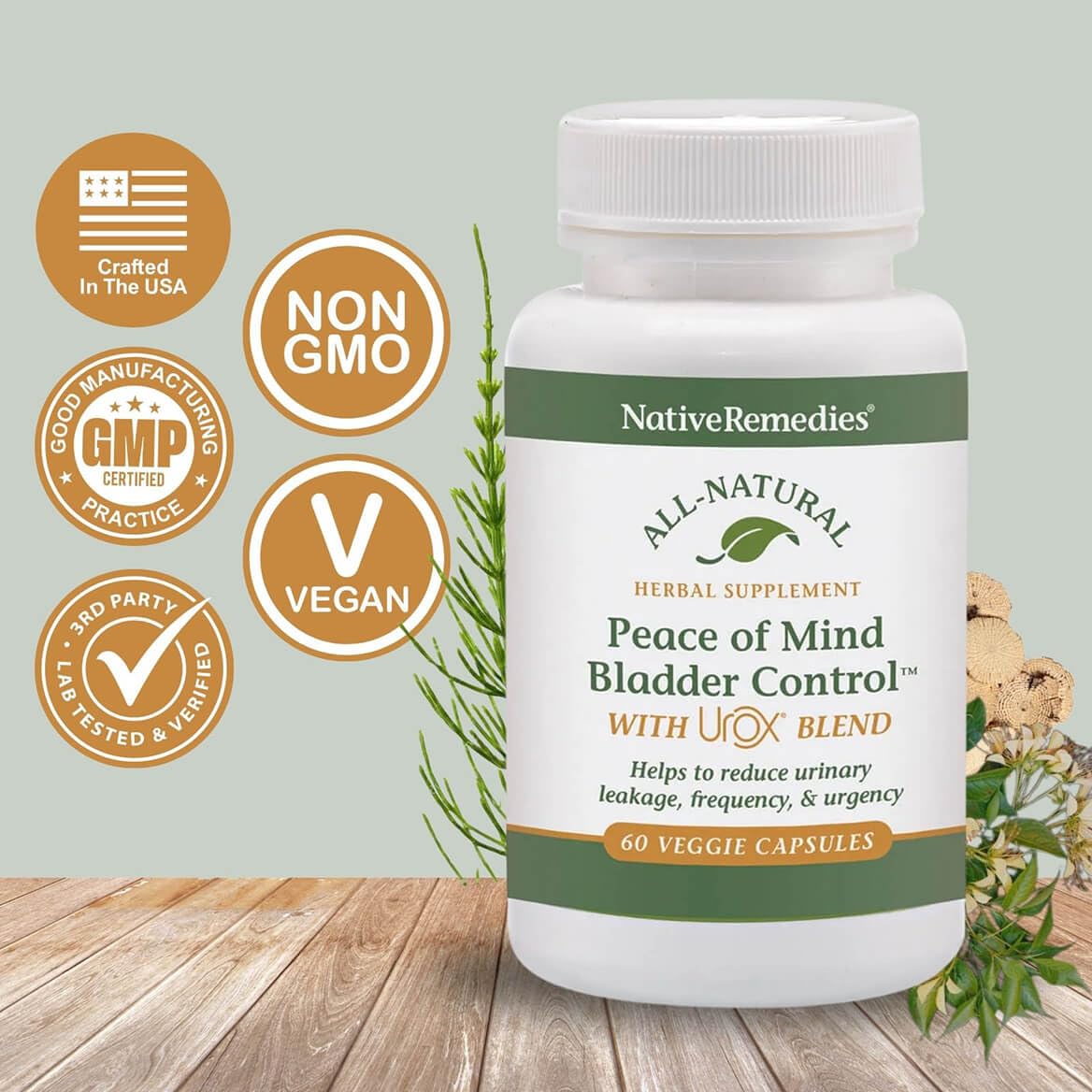 Native Remedies Bladder Control Supplements - Peace of Mind with Urox - Bladder Support for Women & Men, for Overactive Bladders Health - Reduce Nighttime Urination - Non-GMO Vegan Capsules (60 Count) Native Remedies buy supplements canada