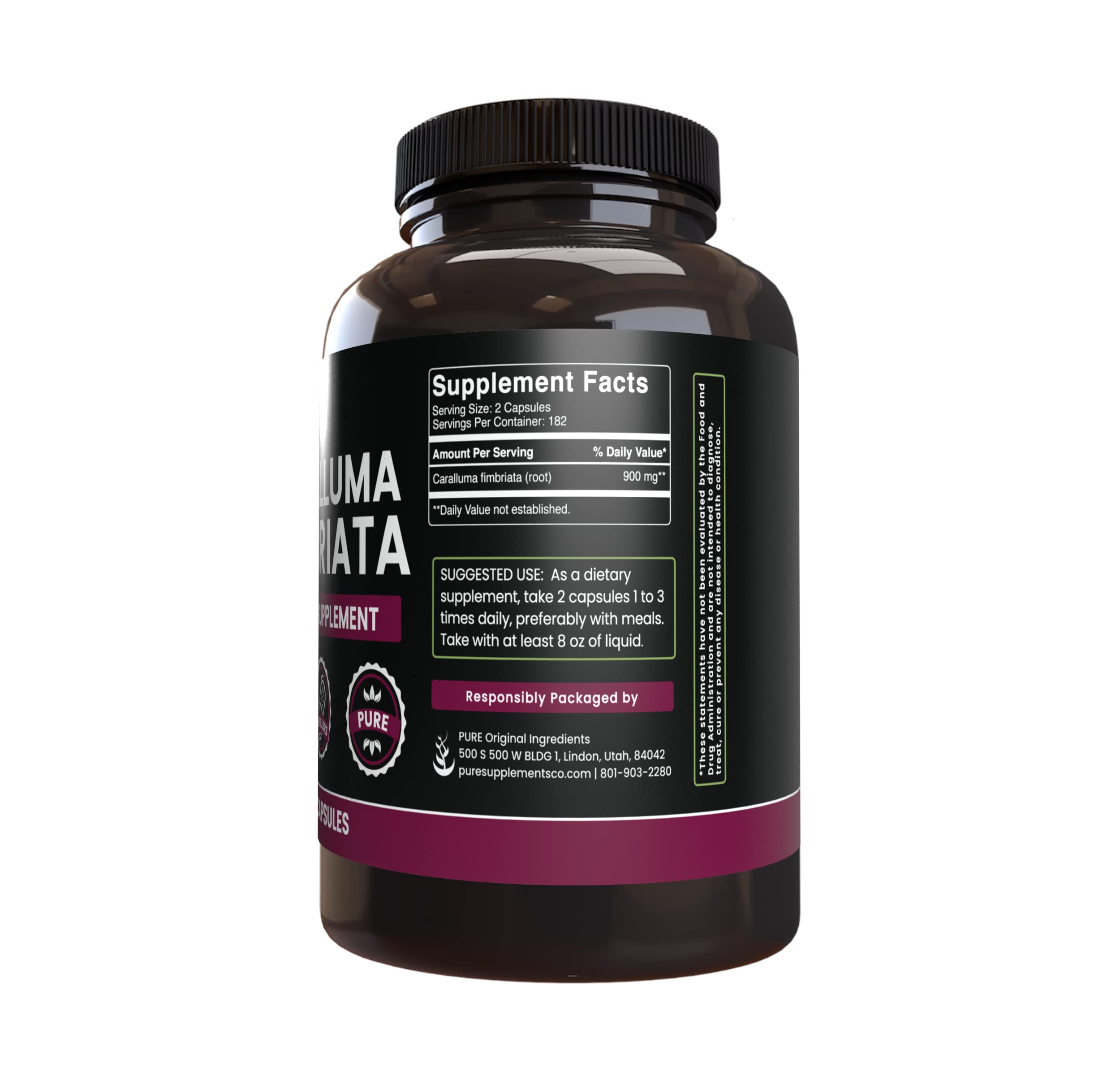PURE ORIGINAL INGREDIENTS Caralluma Fimbriata (365 Capsules) No Magnesium Or Rice PURE ORIGINAL INGREDIENTS buy supplements canada