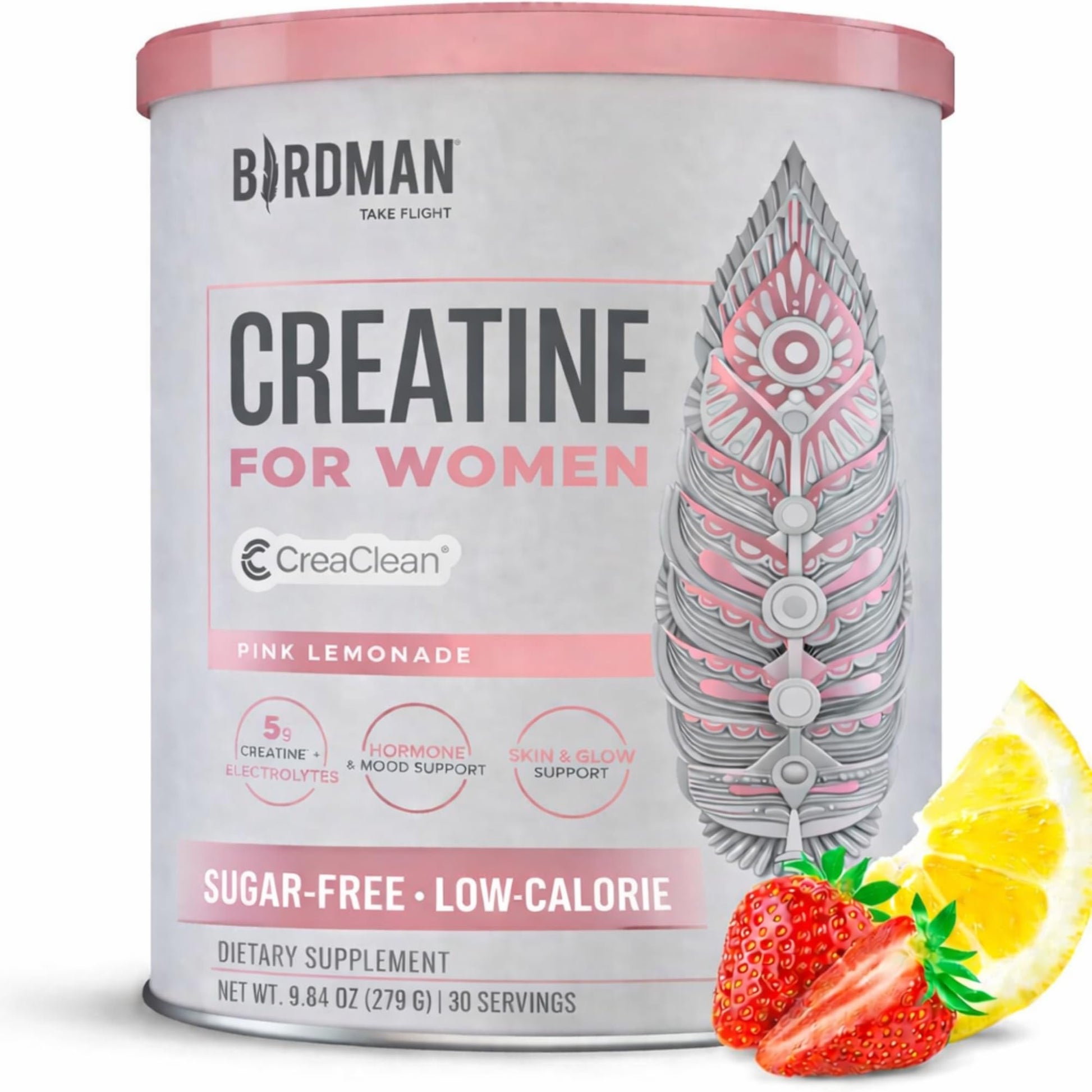 BIRDMAN Creatine for Women | Creatine Monohydrate Powder with Myo & D-Chiro Inositol, Hyaluronic Acid, Zinc, Electrolytes and Vitamins | Sugar Free, Pink Lemonade | 30 Servings BIRDMAN buy supplements canada