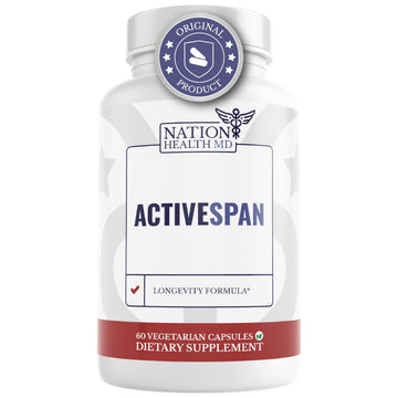 NATION HEALTH MD ActiveSpan - Longevity Supplement for Anti Aging - with Ashwagandha Extract, Astragalus, Cat's Claw, Ceylon Cinnamon, L-Lysine, L-Glutamine & More - 60 Capsules NATION HEALTH MD buy supplements canada
