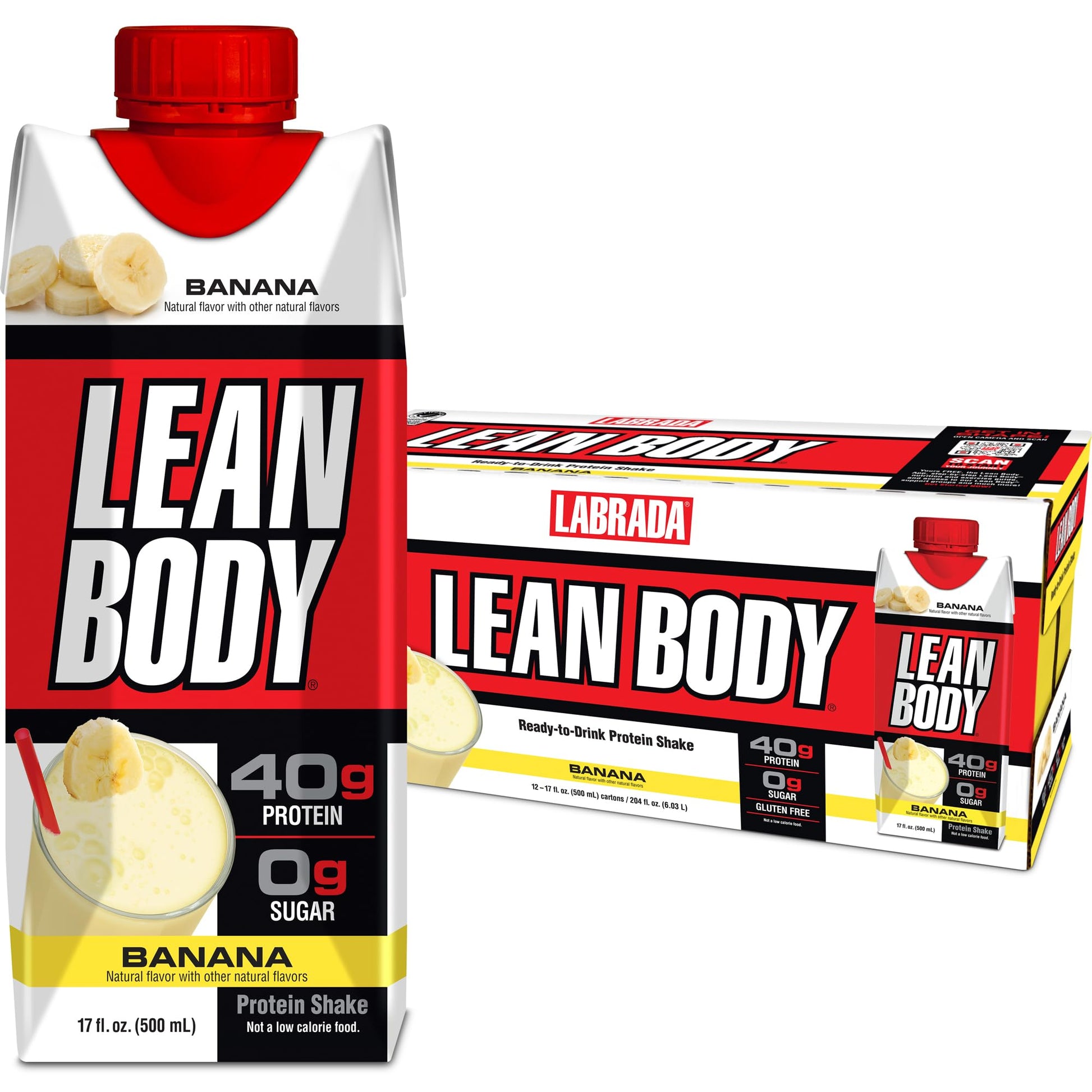 Lean Body Ready-to-Drink Banana Protein Shake, 40g Protein, Whey Blend, 0 Sugar Labrada buy supplements canada