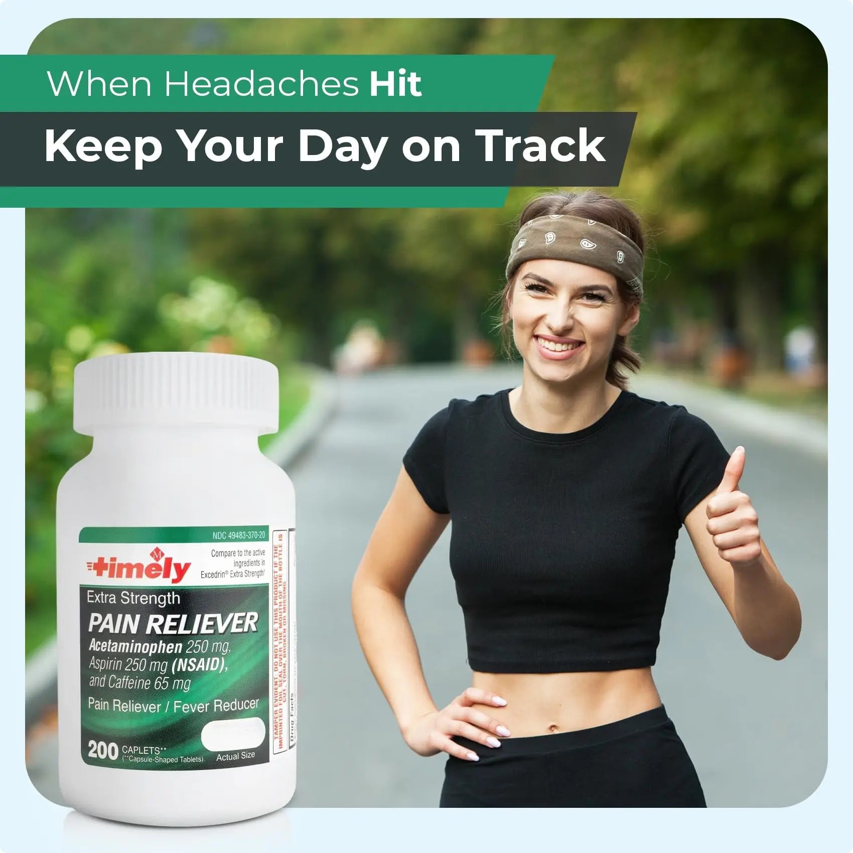 TIME-Cap Labs Extra Strength Acetaminophen 250mg with Aspirin 250mg & Caffeine 65mg Caplets - Triple Action Pain Reliever for Migraines & Headache Relief, Muscle Aches & Body Pain (200 Count) TIME-CAP LABS, INC. buy supplements canada