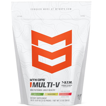 MTN OPS Multi‑V STM On‑the‑Go Daily Multivitamin for Men, Women & Kids – Straight‑to‑Mouth Vitamin C D3 B Zinc Packs – Gluten Free, Natural Flavors, 30 Servings MTN OPS buy supplements canada