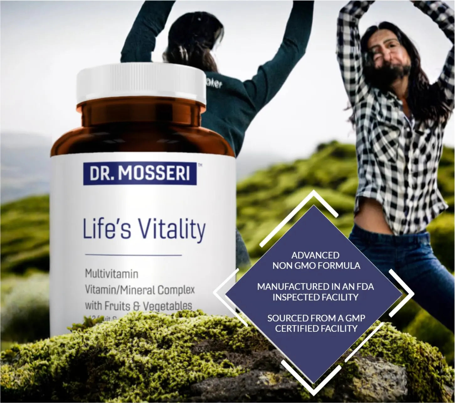 DR. MOSSERI Life's Vitality Vegan Multivitamin for Men & Women – Non-GMO Formula with 42 Fruits and Vegetables, Daily Multivitamin and Mineral Complex DR. MOSSERI buy supplements canada
