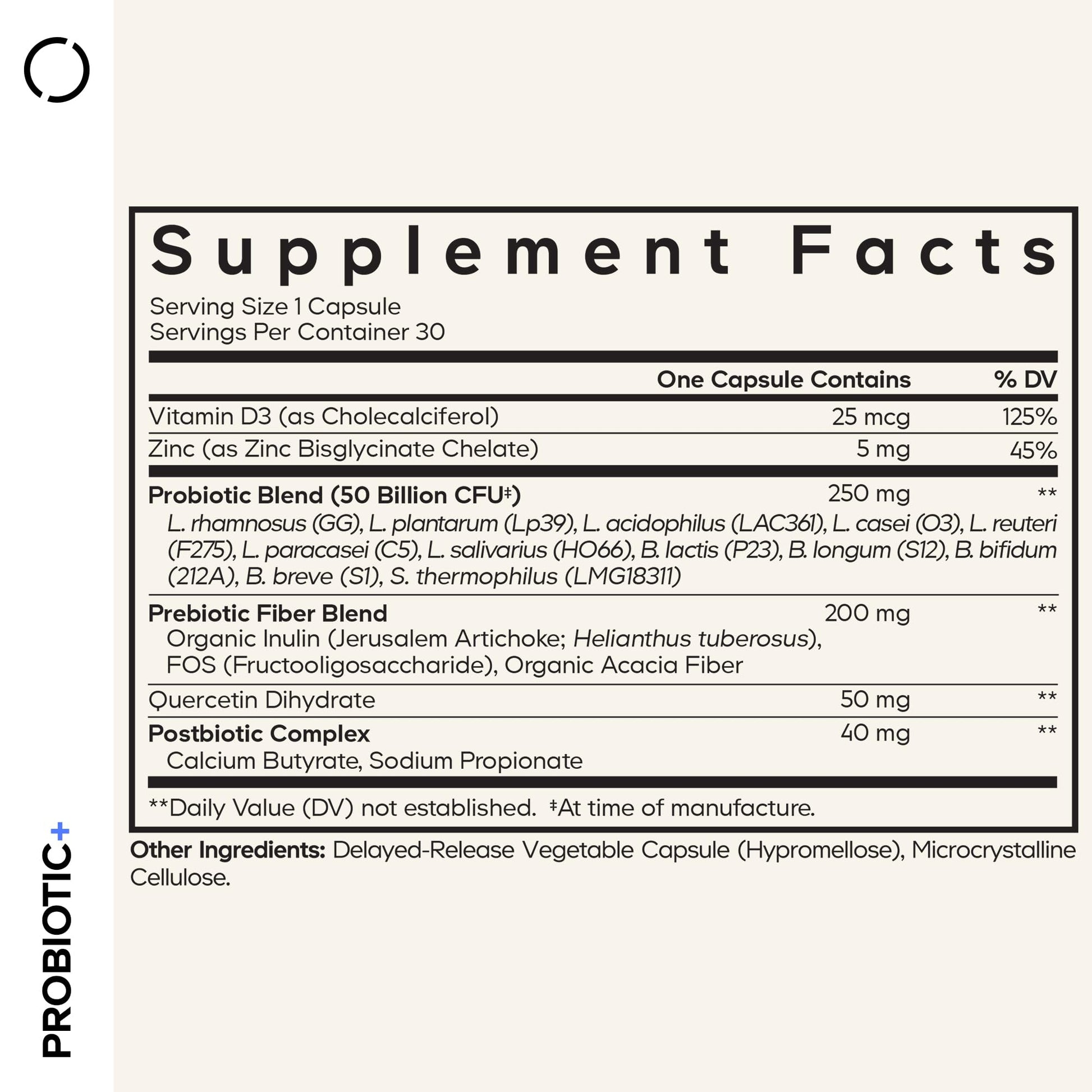 Codeage Probiotic+ 50 Billion CFU** Supplement - 12-Strain Probiotic Blend, Organic Prebiotic Fiber, Postbiotics, Vitamin D3, Zinc Bisglycinate, Quercetin - for Men & Women - Non-GMO - 30 Capsules Codeage buy supplements canada
