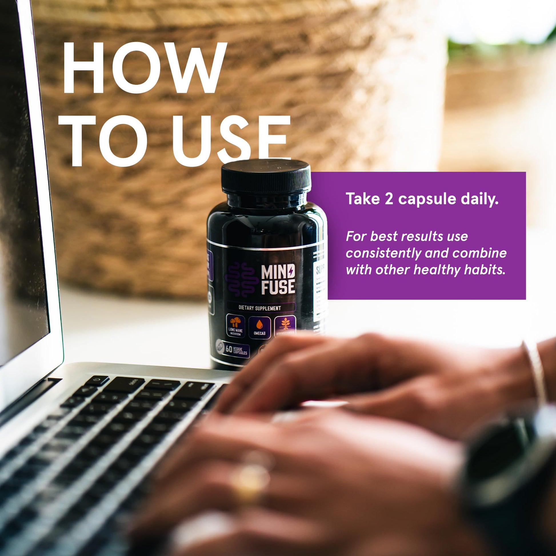 Nootropic Memory Booster Supplement for Adults - Lion’s Mane Capsules with Omega-3, Ashwagandha & L-Theanine for Focus & Memory - Gluten-Free 60 Capsules Mind Fuse buy supplements canada