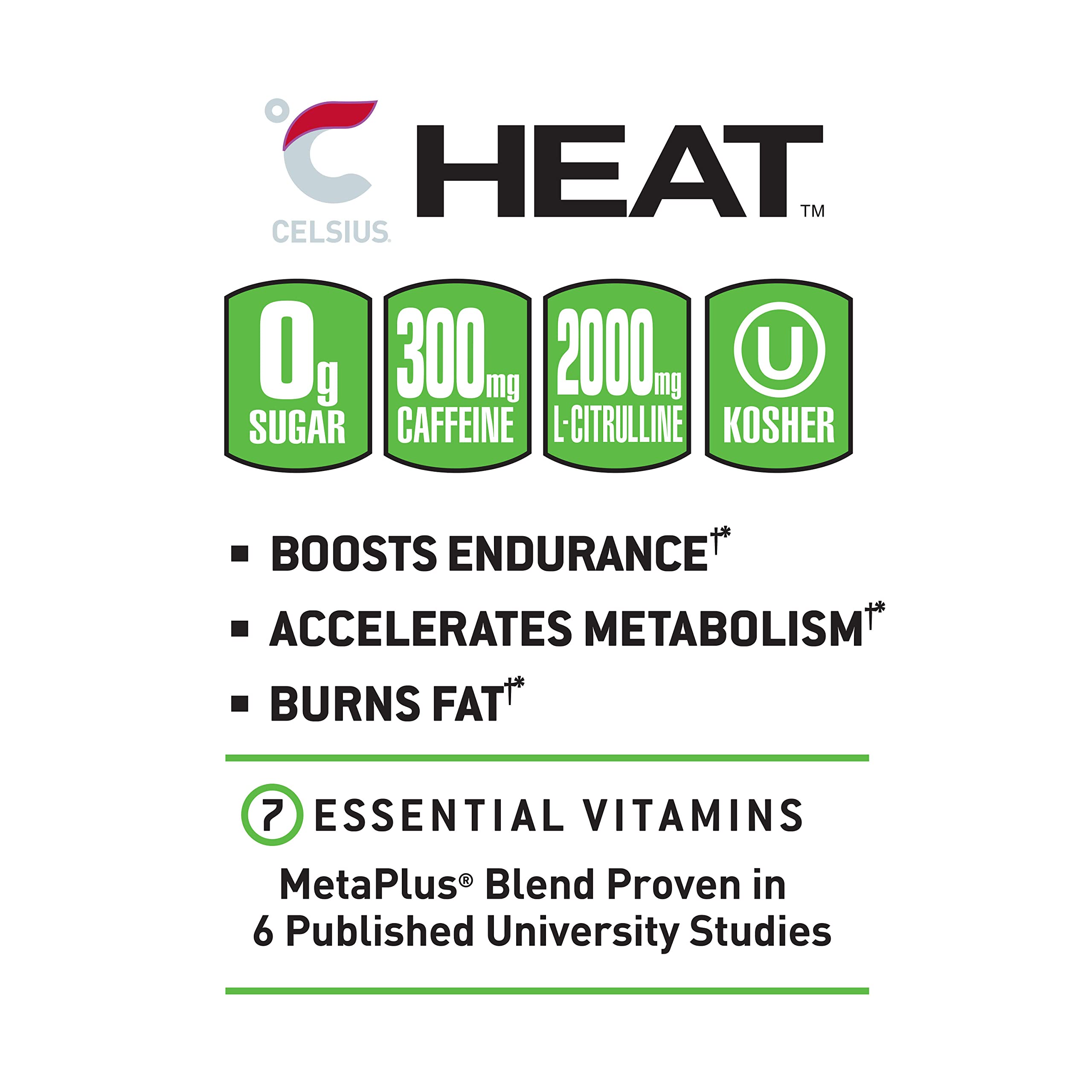 CELSIUS HEAT Performance Energy Drink, Cherry Lime, 16 Fl Oz (Pack of 12) CELSIUS buy supplements canada