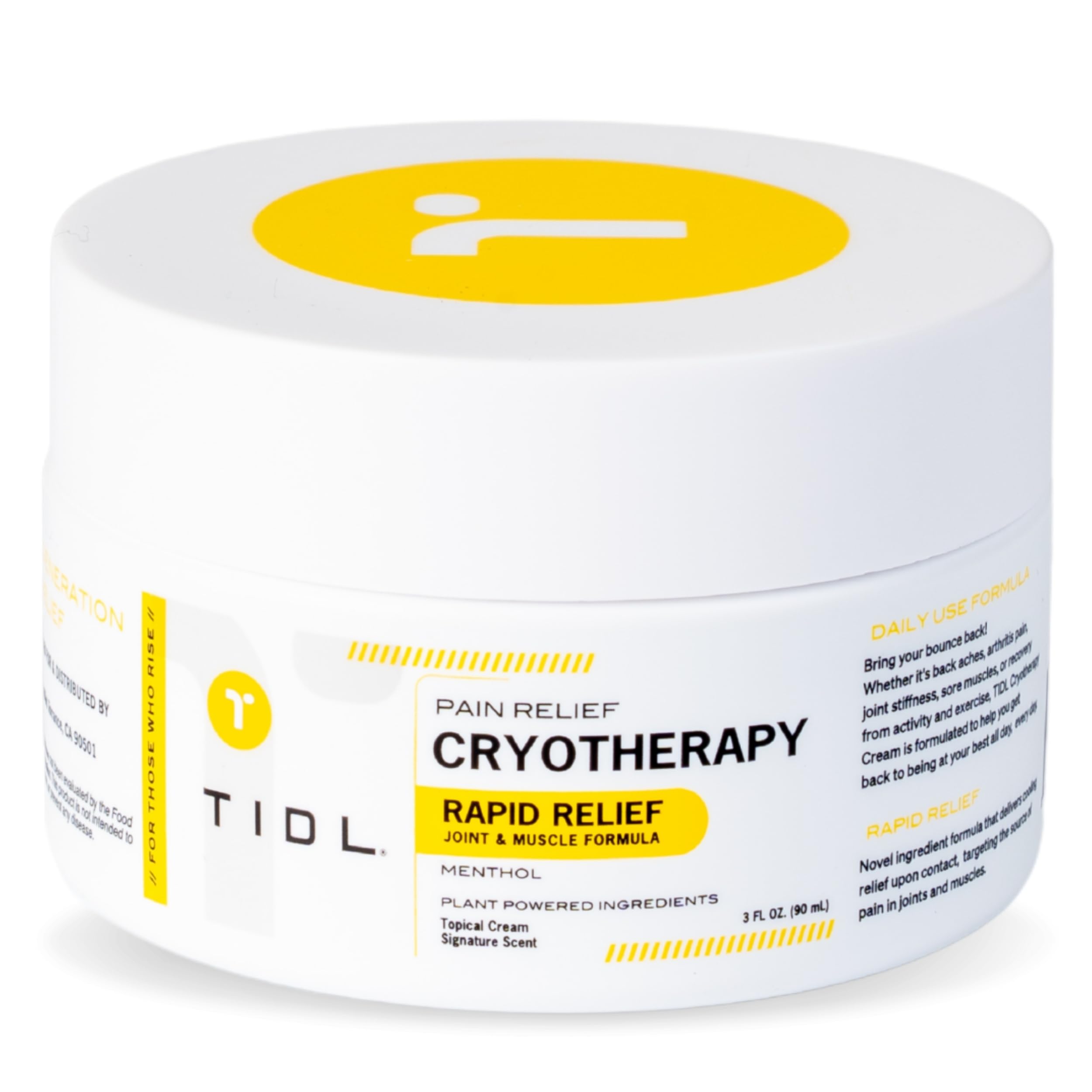 TIDL Cryotherapy Pain Relief Cream, 3 Oz, Targeted Neck Pain, Joint & Muscle Pain Relief with Organic, Plant-Based Menthol, Instant Cooling for Sport & Post Workout Full Body Recovery TIDL buy supplements canada