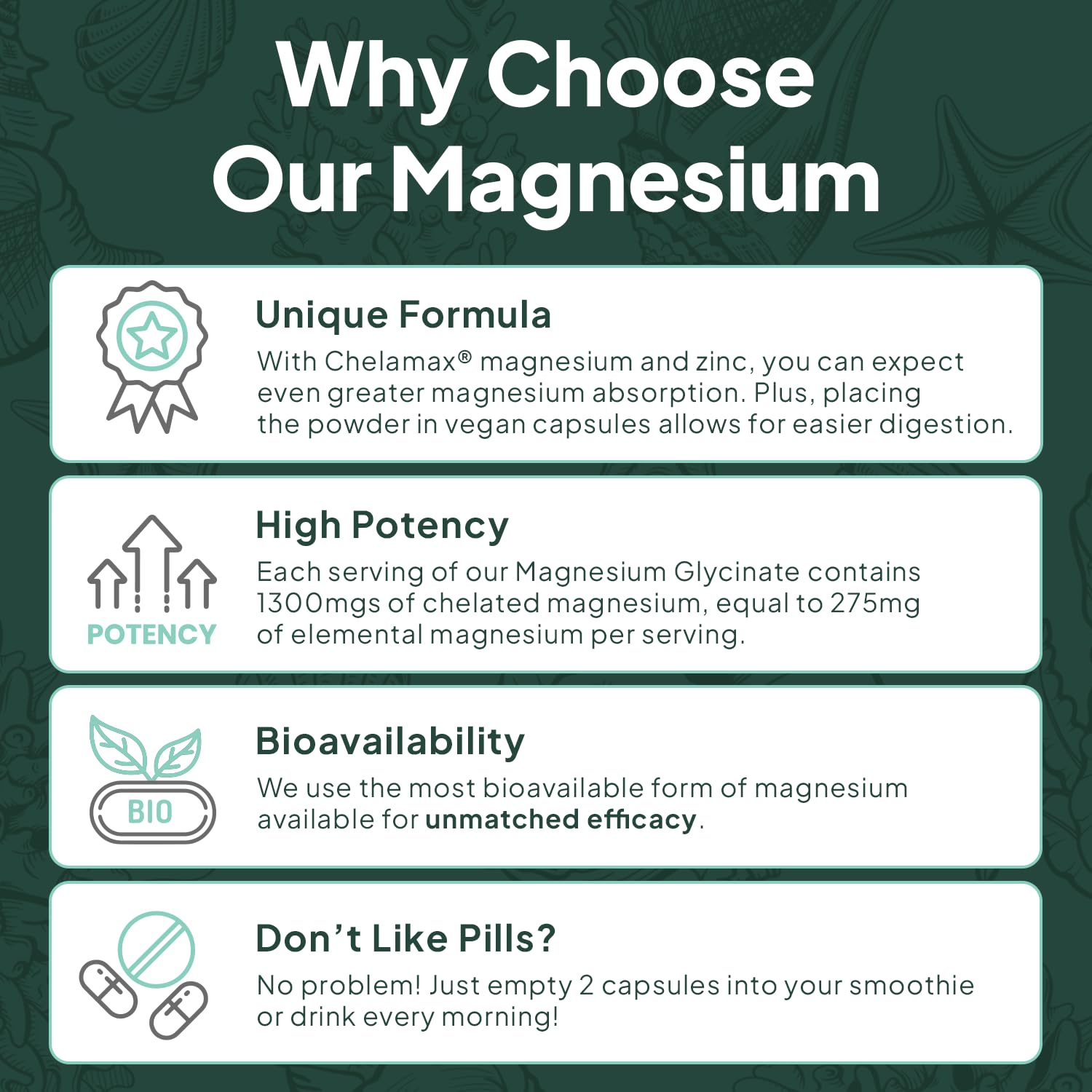 Organics Ocean Pure Magnesium Glycinate with Zinc - Maximum Strength Chelated Magnesium Supplement for Women and Men for Muscle Cramps and Sleep Support - 3 Bottles Organics Ocean buy supplements canada