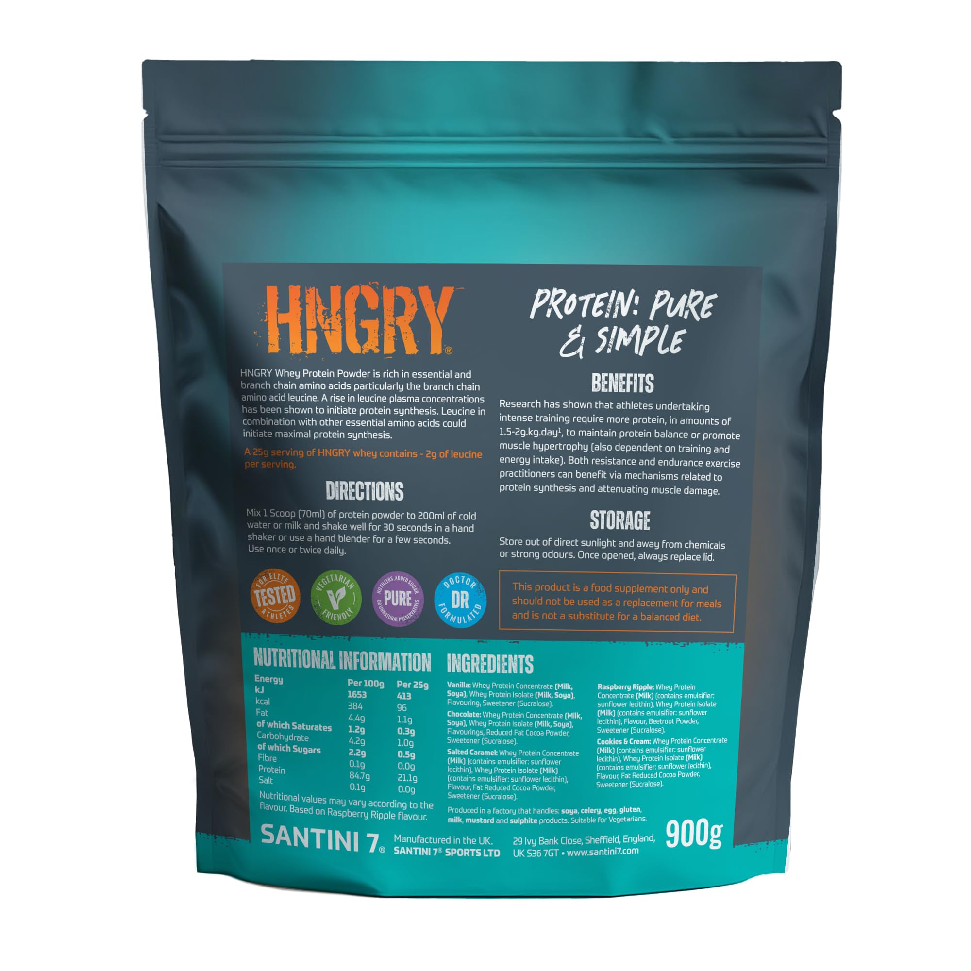 HNGRY Protein Whey Protein Powder Shake with 80% Protein Whey, 900g and 36 Servings HNGRY Protein buy supplements canada
