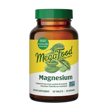 Megafood Magnesium Supplement with Fermented Magnesium Glycinate - Chelated - Supports Heart & Nervous System - Vegan Gluten-Free Non-GMO Kosher - Made Without 9 Food Allergens - 90 Tablets MegaFood buy supplements canada