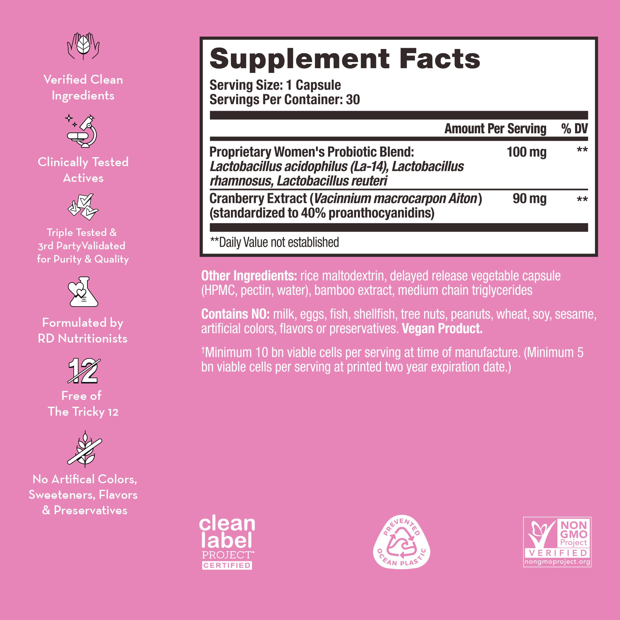 HUM Private Party Pills - Vaginal Probiotics for Women's Ph Balance with Cranberry HUM buy supplements canada