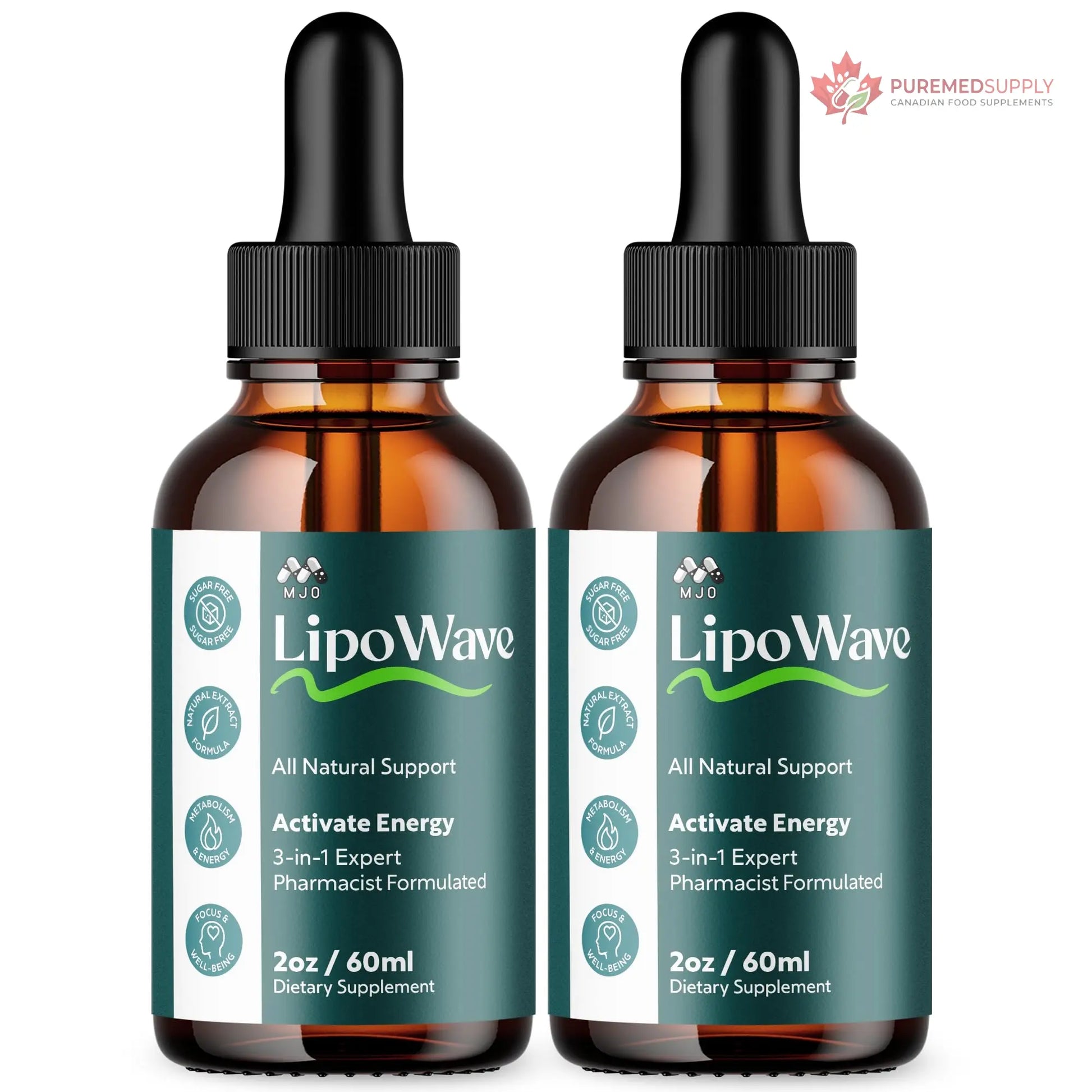 (2 Pack) Lipowave Drops, Official LipoWave Drops with All Natural Ingredients, Advanced Overall Health and Wellness Vitamin Supplement Formula for Maximum Strength Multivitamin Support (60 Servings) MJO buy supplements canada