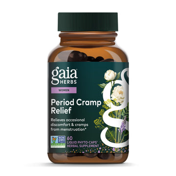 Gaia Herbs Cramp Relief - Herbal Supplement for Period Cramp Relief* - Made with Fennel Seed, Licorice Root & More - 60 Vegan Liquid Phyto-Caps (60 Servings) Gaia Herbs buy supplements canada