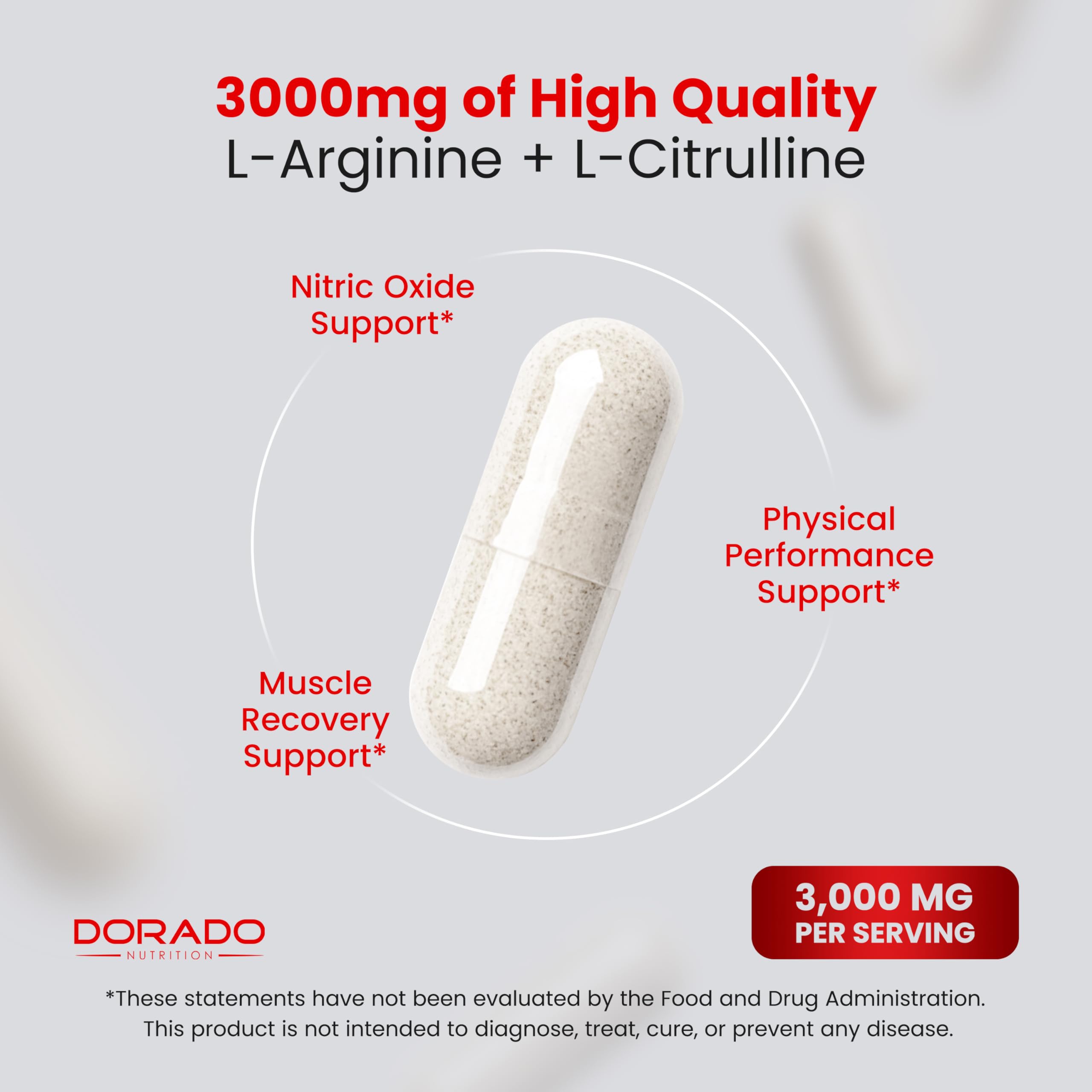 L Arginine L Citrulline Supplement 3000mg (240 Capsules) Nitric Oxide Pills for Men - Stamina, Endurance, Performance for Workouts - NO Supplements for Men DORADO NUTRITION buy supplements canada