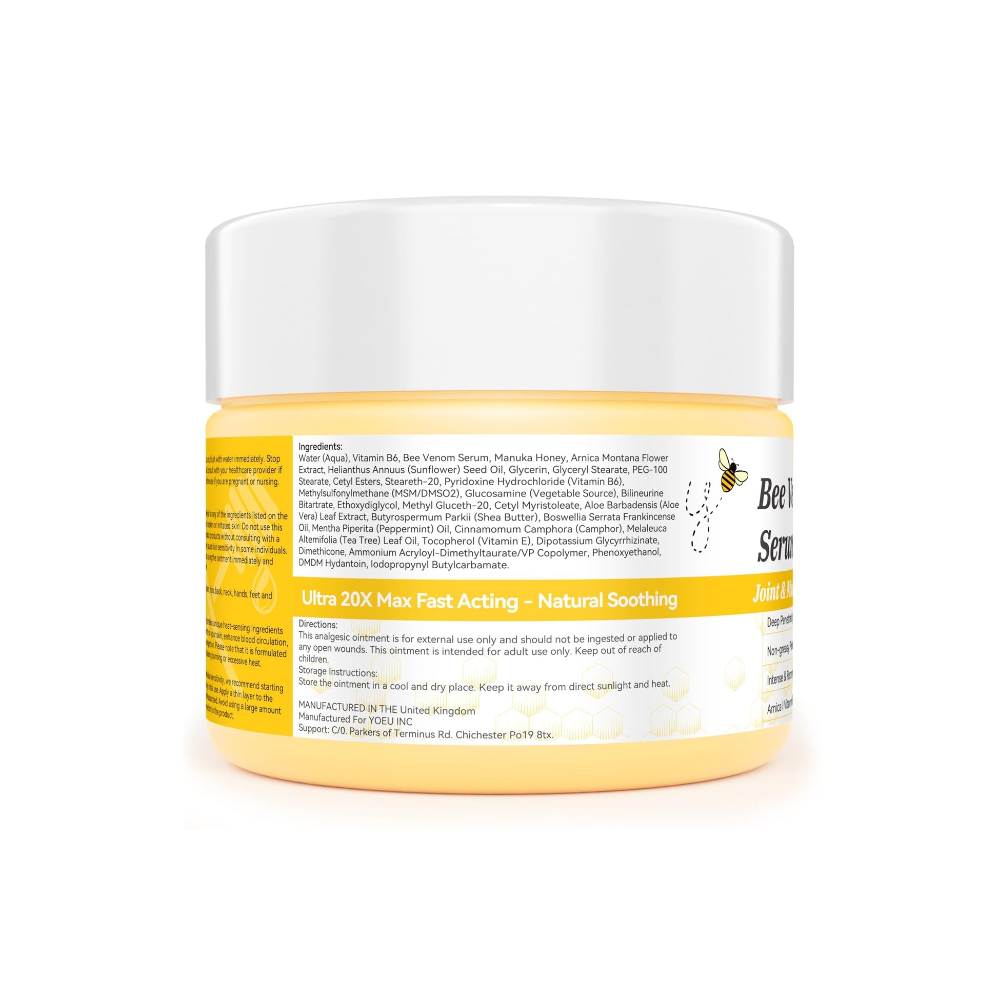 EOIK Bee Venom Muscle Bone Cream, Fast Acting, Relief for Back, Neck, Hand, Feet, Knee, Muscle, Shoulder, Topical, Wrist, Elbow, Hip, Nerve, Plantar, Ankle, Foot Discomfort, Vitamin B6 EOIK buy supplements canada