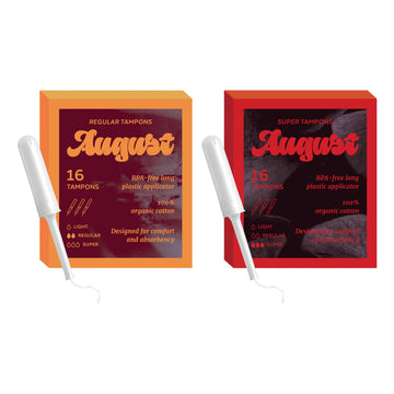 August Organic Tampons, Regular and Super Absorbency, BPA Free Long Applicators, Toxin Free August buy supplements canada
