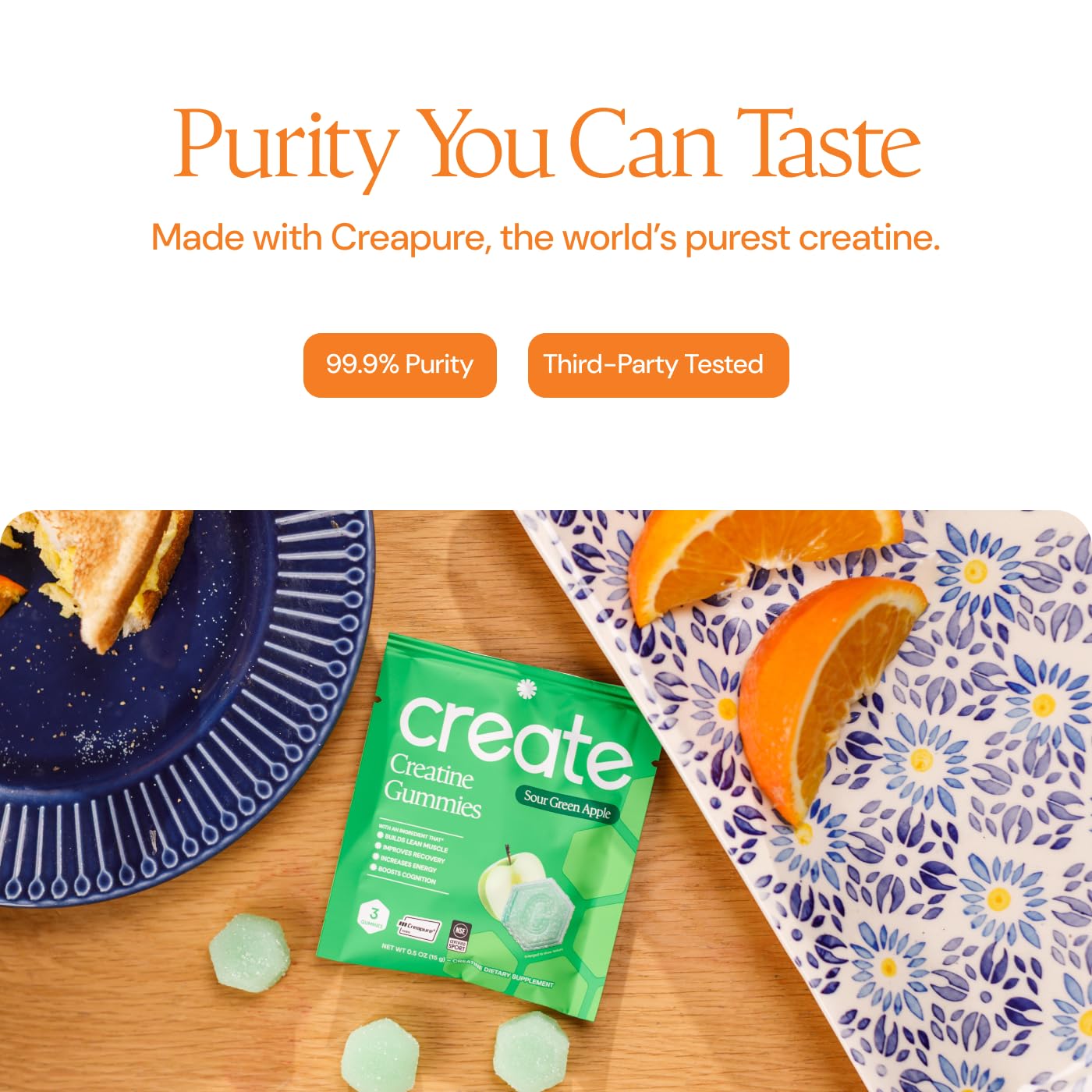 Create Creatine Gummies for Men & Women – NSF Certified, Made with Creapure Creatine Monohydrate, Great Tasting, Anti-Melting Formula, 30ct Standup Pouch, 90 Gummies (Variety Pack) Create buy supplements canada