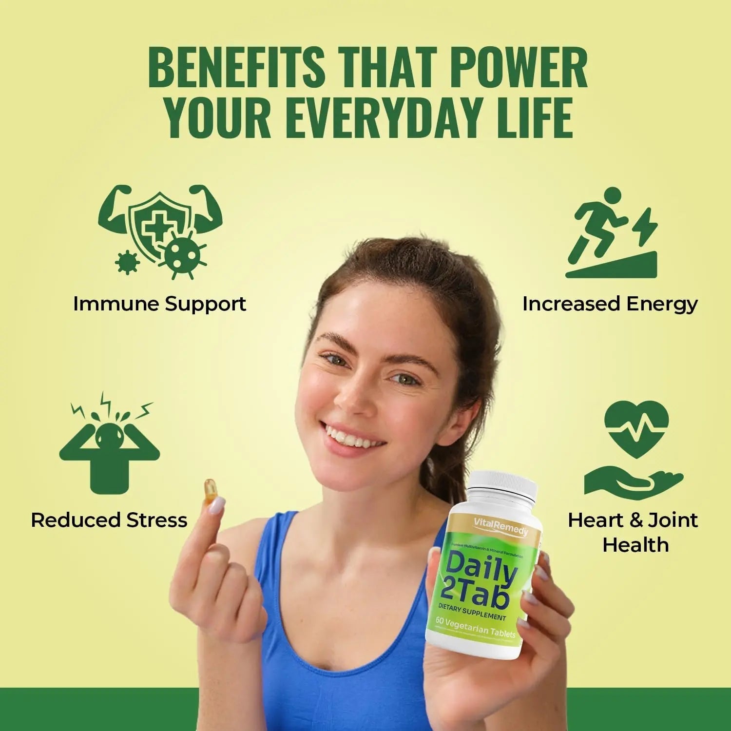 VitalRemedyMD Daily2Tab - All You Need Multivitamin Plus Multimineral Formula. 26 Essential Nutrients for Women and Men, 60 Tablets VitalRemedyMD buy supplements canada