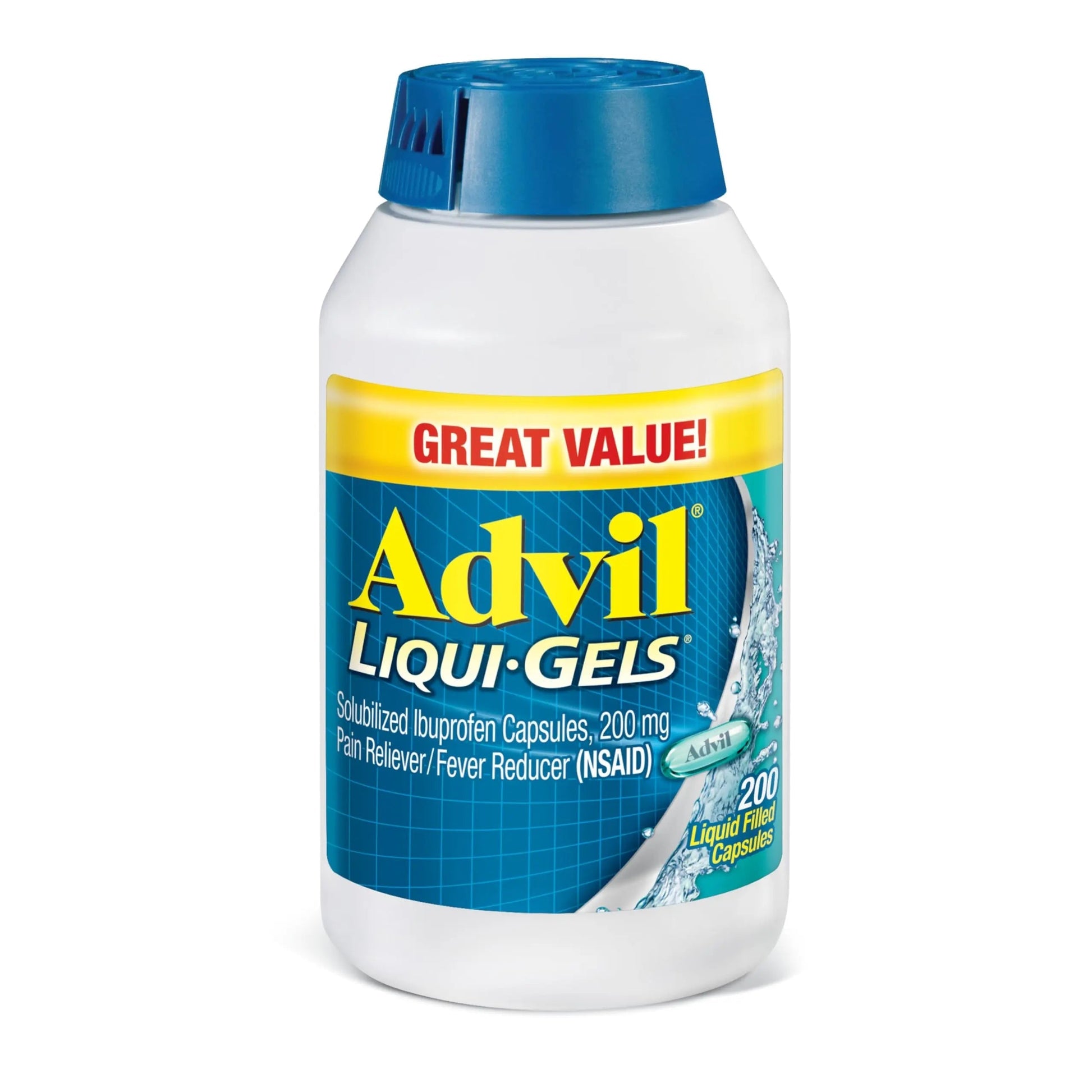 Advil Liqui-Gels Pain Reliever and Fever Reducer, Pain Medicine for Adults with Ibuprofen 200mg for Headache, Backache, Menstrual Pain and Joint Pain Relief - 200 Liquid Filled Capsules Advil buy supplements canada