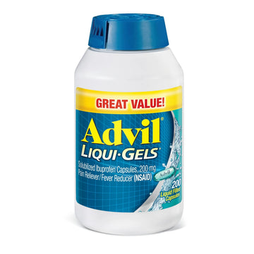 Advil Liqui-Gels Pain Reliever and Fever Reducer, Pain Medicine for Adults with Ibuprofen 200mg for Headache, Backache, Menstrual Pain and Joint Pain Relief - 200 Liquid Filled Capsules Advil buy supplements canada