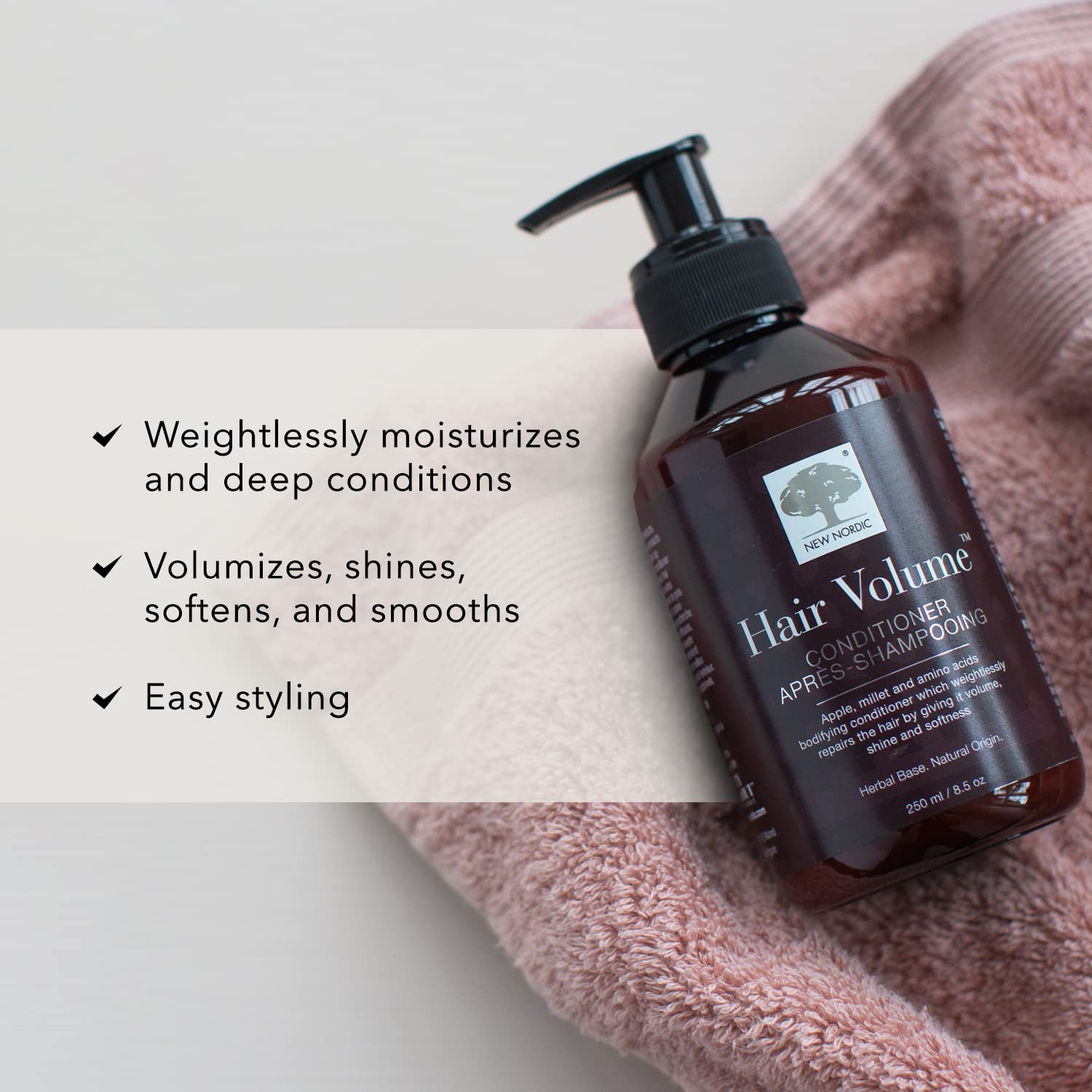 New Nordic Hair Volume Conditioner, Creamy Herbal Recipe to Weightlessly Hydrate, Volumize, Soften & Shine, Vegan, Clean Ingredients, 8.5 Fl Oz NEW NORDIC buy supplements canada