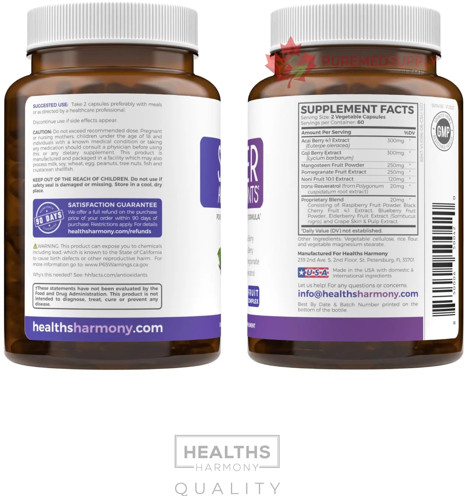 Super Greens & Antioxidants (2-Month Supply) Antioxidant Power Greens Bundle of Organic Super Greens Powder - Complete Superfood (120 Capsules) & Super Antioxidants - Powerful Superfood (120 Capsules) Healths Harmony buy supplements canada