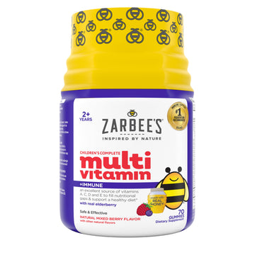 Zarbee’s Complete Kids Multivitamin Gummies + Immune Support, Berry Flavor, Honey-Sweetened, Gluten-Free & Gelatin-Free, Vitamins A, C, D3, E, B6, B12, Zarbee's buy supplements canada