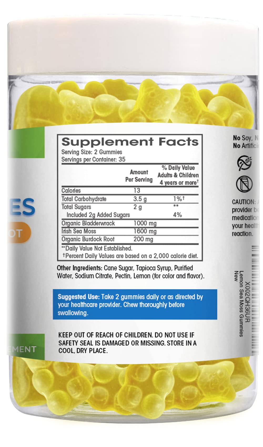 Sea Moss Gummies Plus Organic Bladderwrack and Burdock Root. Tasty Alternative to Sea Flamingo Supplements buy supplements canada