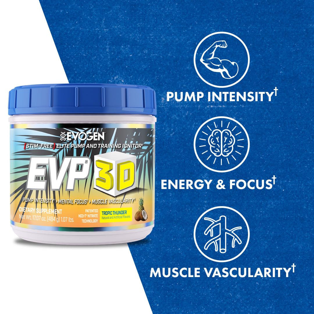 Evogen EVP-3D | Extreme Pre-Workout Pump Ignitor, Arginine Nitrate, Citrulline, Beta Evogen buy supplements canada