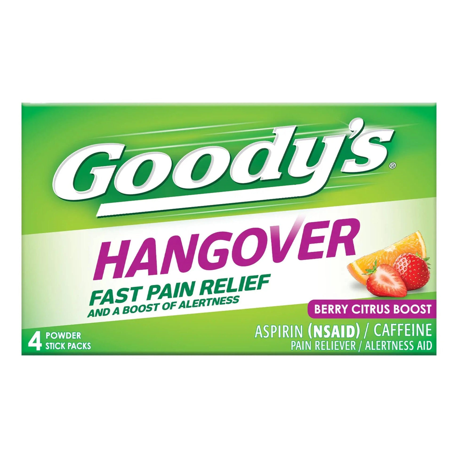 Goody's Hangover Powders, Fast Pain Relief & Boost of Alertness Berry Citrus, 4 ct (Pack of 1) Goody's buy supplements canada