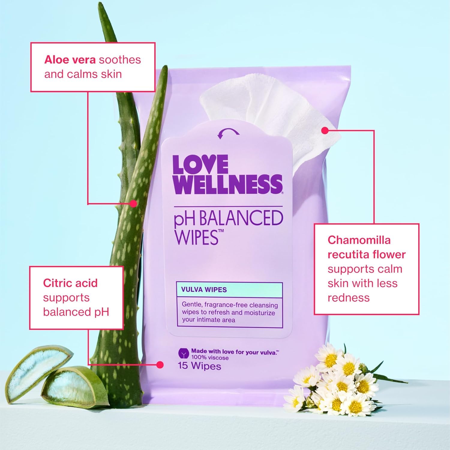 Love Wellness pH Balancing Wipes for Women | Fragrance-Free | Vulva Cleanser for Balanced pH, Intimate Health & Hygiene | Non-Irritating with Aloe Vera for Sensitive Skin | Travel Size | 3-Pack Love Wellness buy supplements canada