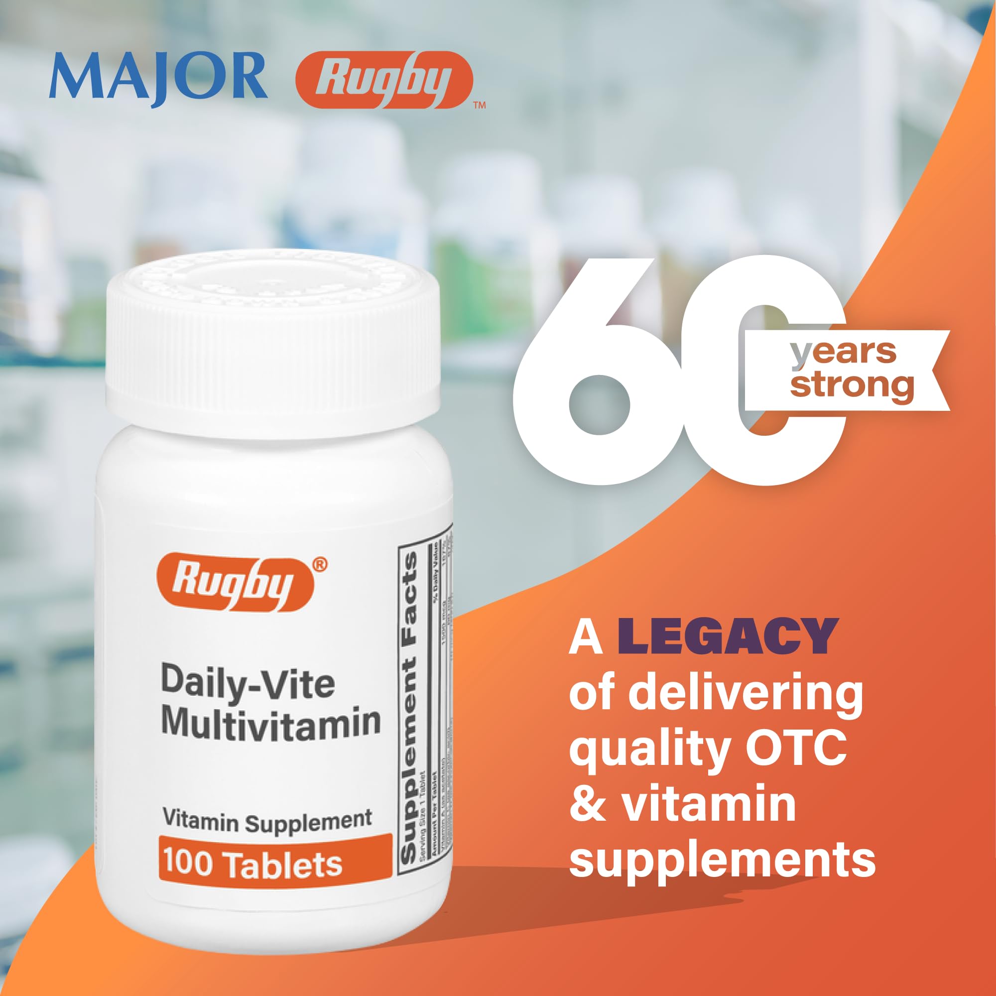 Rugby Daily-Vite Multivitamin - Daily Vitamin Supplement - 100 Tablets (1 Pack) RUGBY LABORATORIES buy supplements canada