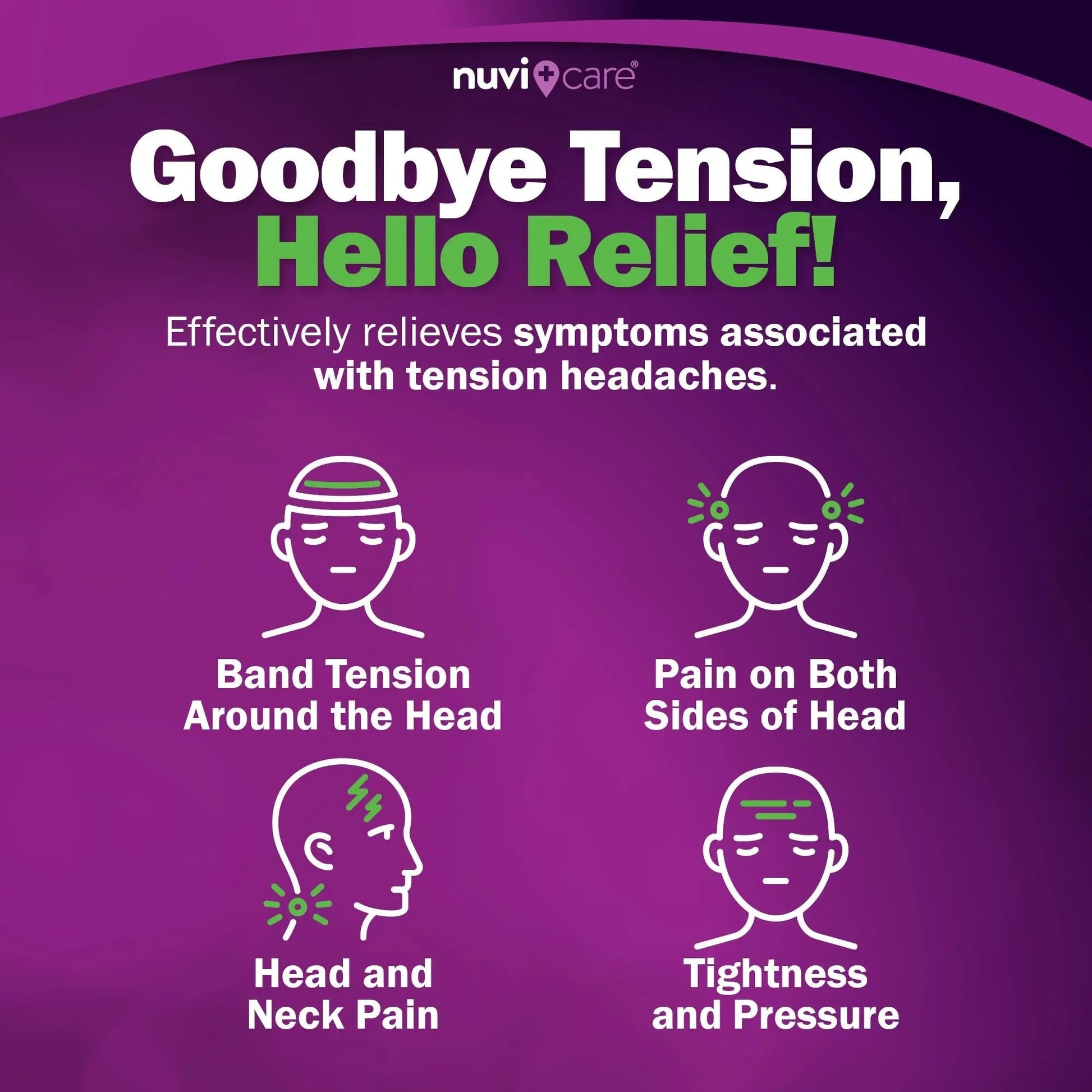 Nuvicare Tension Headache Relief Pills with 500mg Acetaminophen and 65mg Caffeine - Non Aspirin Pain Reliever Aid - Compare to Active Ingredient in Aspirin Free Excedrin Tension Headache (100 Caplets) NUVICARE buy supplements canada