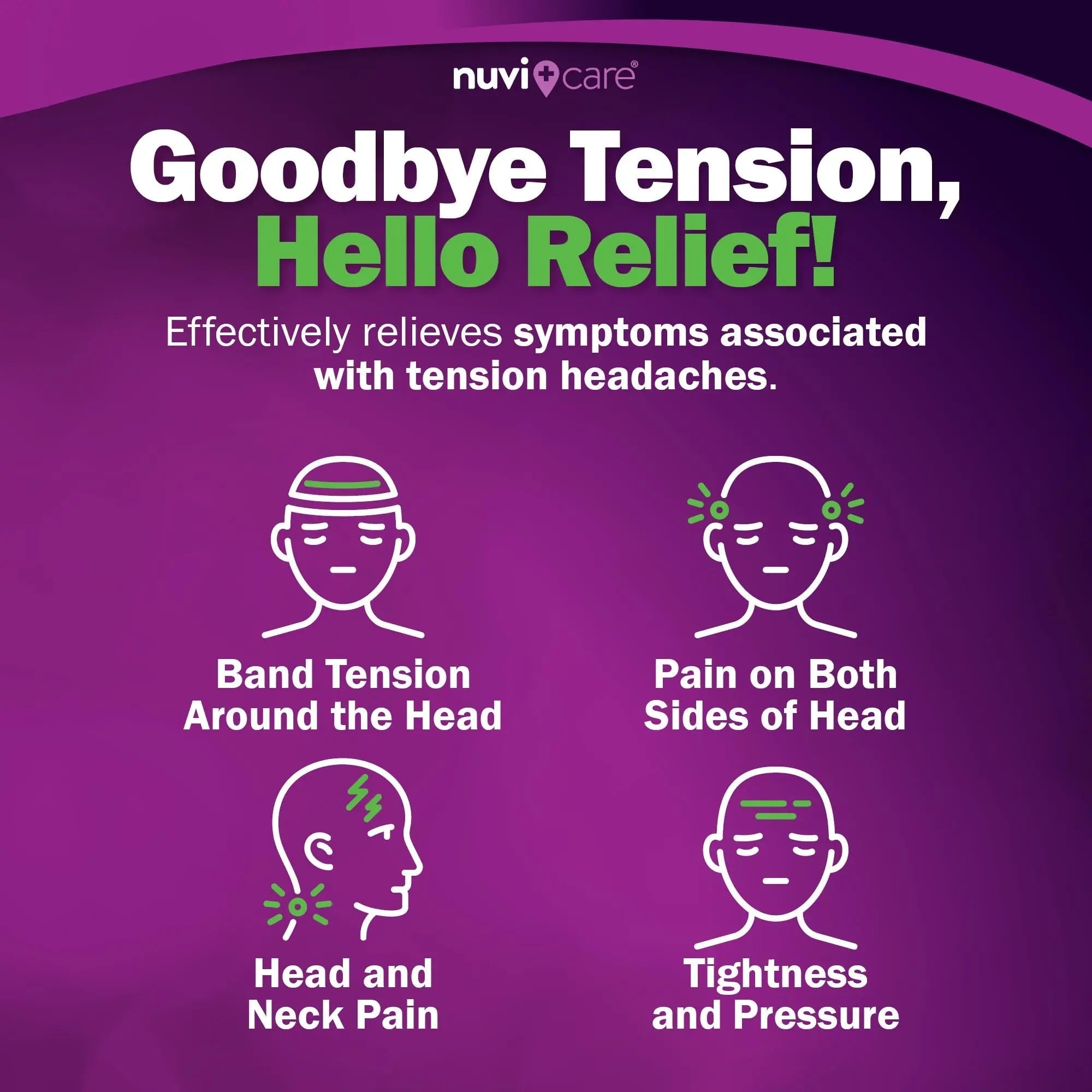 Nuvicare Tension Headache Relief Pills with 500mg Acetaminophen and 65mg Caffeine - Non Aspirin Pain Reliever Aid - Compare to Active Ingredient in Aspirin Free Excedrin Tension Headache (100 Caplets) NUVICARE buy supplements canada