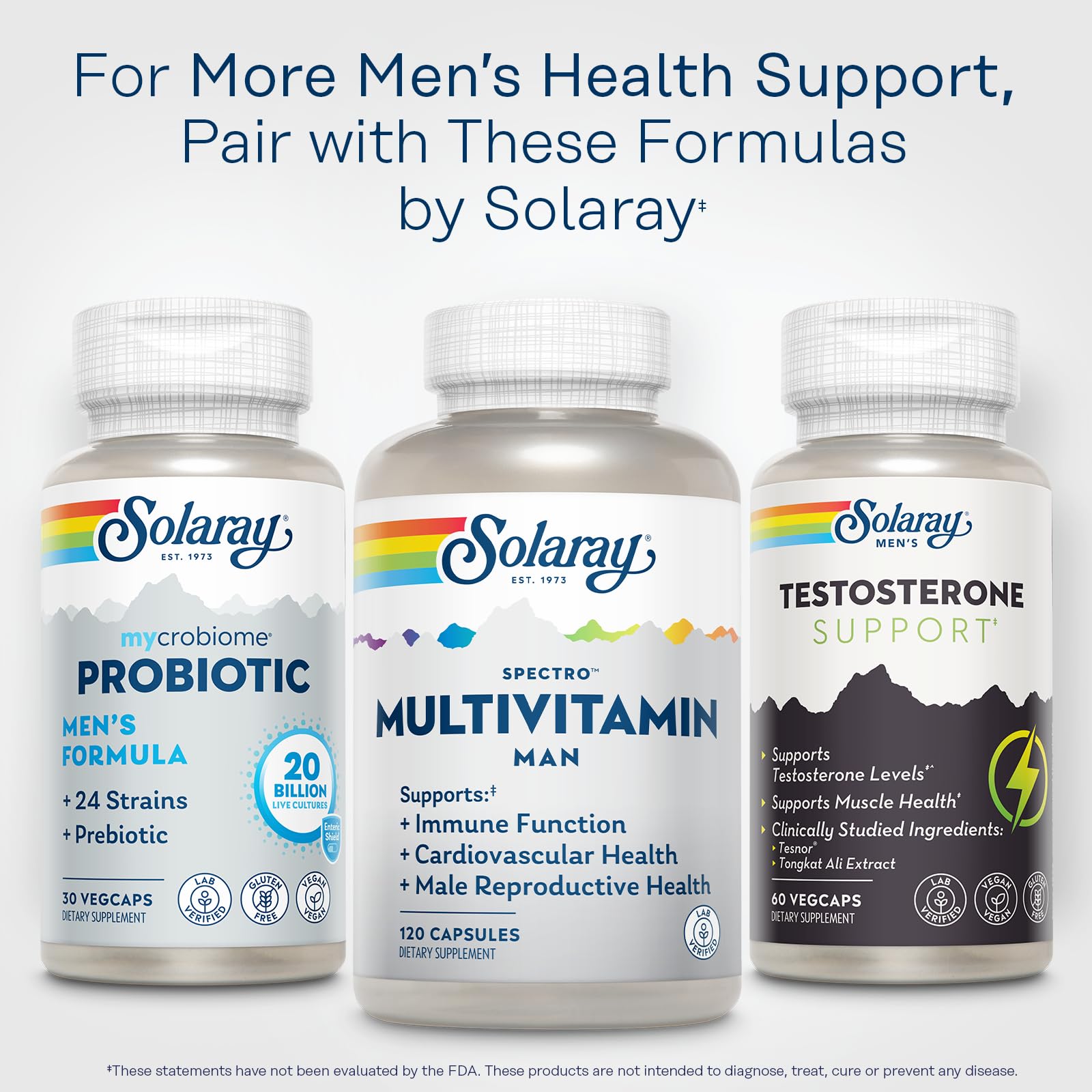SOLARAY Spectro Multivitamin for Men - Cellular Energy, Heart Health, Immune Support - 45 Vitamins and Minerals w/Vitamin A, Vitamin C, D, Zinc, Digestive Enzymes, CoQ10, 60-Day Guarantee, 30 Serv. SOLARAY buy supplements canada