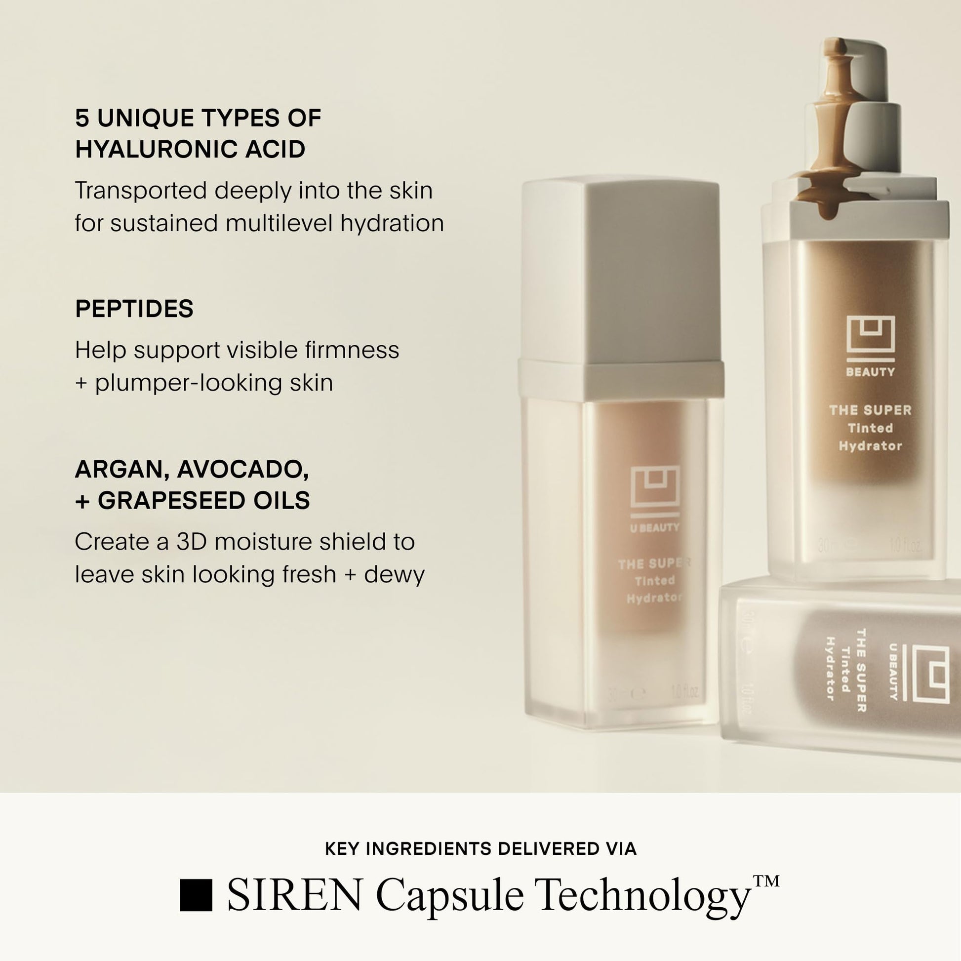 U Beauty The Super Tinted Hydrator Hyaluronic Acid Moisturizing Cream - Mega-Dose Skin Hydrator for Supple, Smooth, and Softer-Looking Skin For Up To 48 Hours - Shade 6-1.0 oz U Beauty buy supplements canada