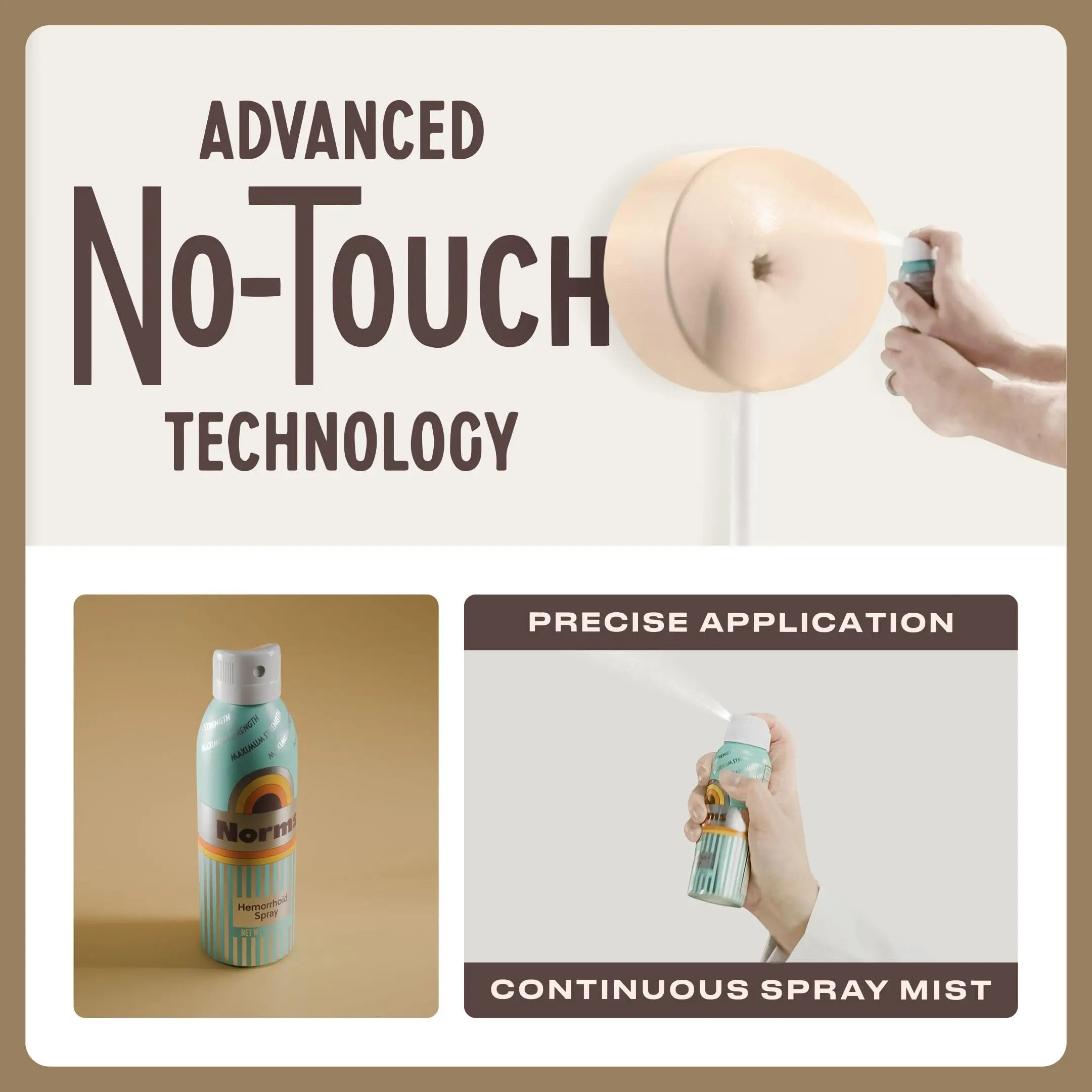 Norms Cooling Hemorrhoid Spray, Maximum Strength Touch-Free Relief with Phenylephrine, Witch Hazel, Aloe, Shrinks Swelling, Calms Itching, Soothes on Contact, 3oz Spray Norms buy supplements canada