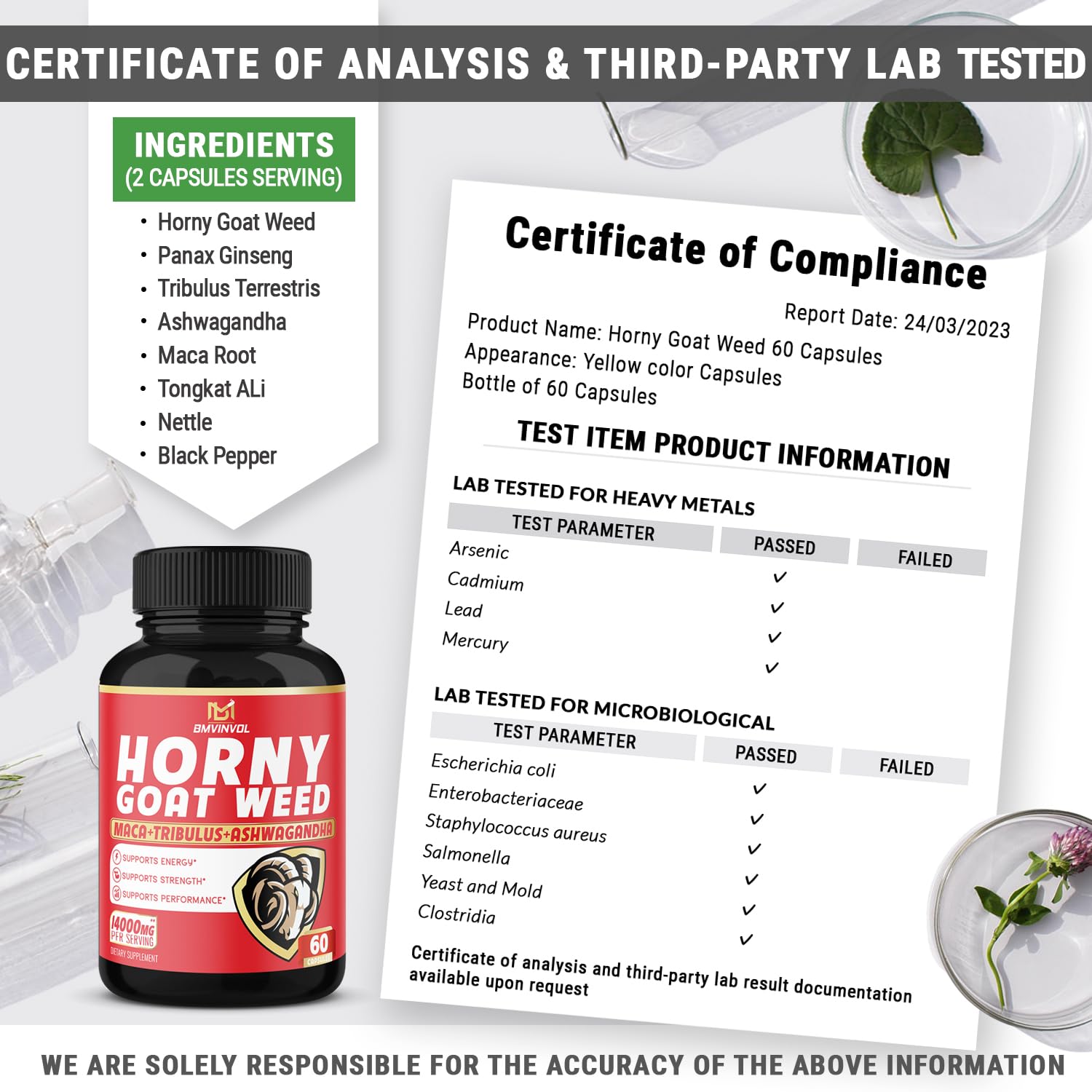 BMVINVOL Horny Goat Weed Capsules, Boost Energy,14000mg Herbal BMVINVOL buy supplements canada