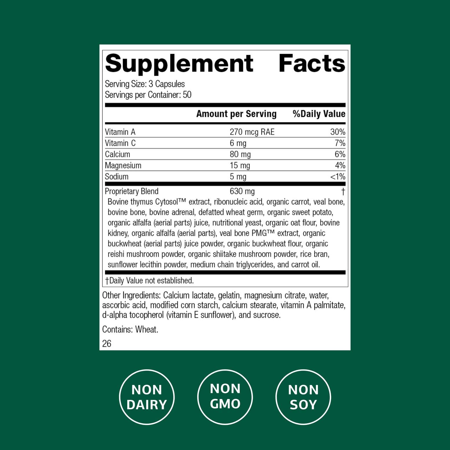 Standard Process Inc. Congaplex - Thymus Gland Support Supplement - Immune Health with Calcium Lactate, Magnesium, Vitamin C & Vitamin A - Immune System Aid with Mushroom Powder - 150 Capsules Standard Process Inc. buy supplements canada