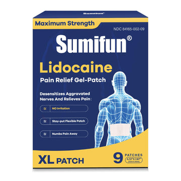 Sumifun 4% Lidocaine XL Pain Patches | Extra Large 4.72"x7.87" for Full Back & Thigh Coverage | Maximum Strength OTC Numbing | 8-Hour Medical Adhesion (X-Large, Count, 9) Sumifun buy supplements canada
