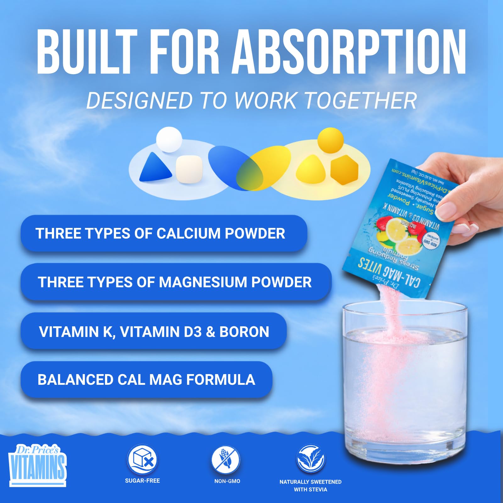 Dr. Price’s Cal-Mag Vites – Strawberry Lemon, 30 Packs | Calcium Magnesium Powder Packets + Vitamin D3, K & Boron | Calming Bone & Muscle Support for Kids & Adults | Doctor-Formulated, Made in USA Dr. Price's Vitamins buy supplements canada