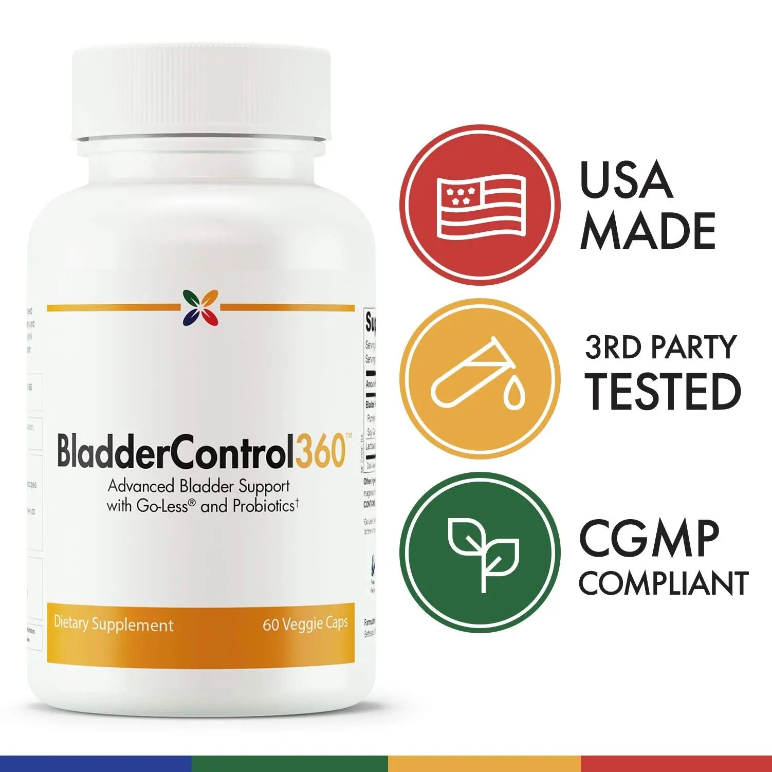 Stop Aging Now - BladderControl360 Formula - Bladder Control Support - Go-Less & Probiotics - Urinary Health Probiotic Supplement - Lactobacillus Rhamnosus, Pumpkin Seed & Soy Germ Extracts - 60 Vcaps Stop Aging Now buy supplements canada