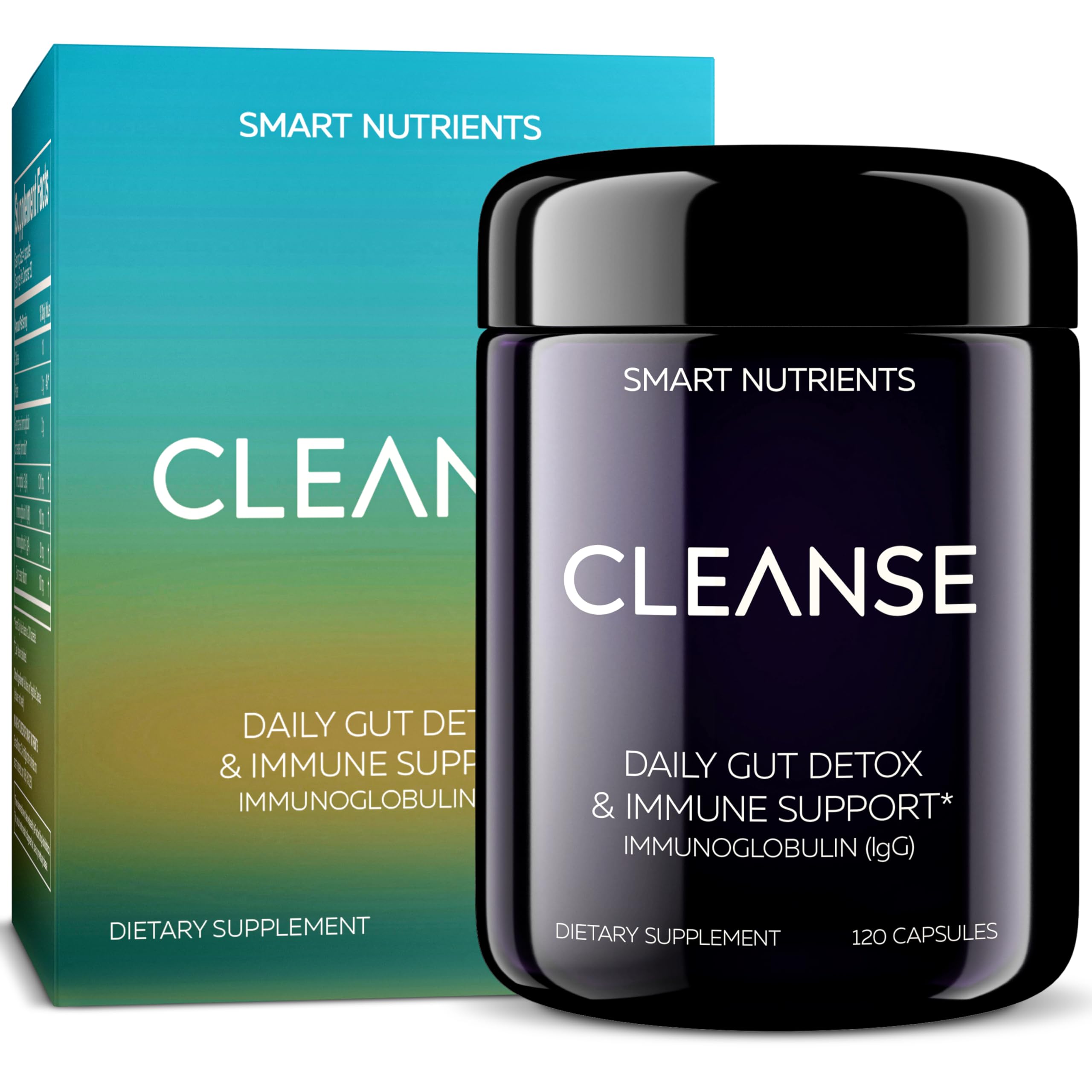 CLEANSE | IgG Dairy-Free Colostrum | 50.5% IgG Potent Concentrated Immune Support | Daily Gut Health Detox, Energy, Prebiotics, Digestive Support | 120 Capsules | 30 Day Supply, 1-Pack Smart Nutrients buy supplements canada