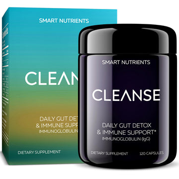 CLEANSE | IgG Dairy-Free Colostrum | 50.5% IgG Potent Concentrated Immune Support | Daily Gut Health Detox, Energy, Prebiotics, Digestive Support | 120 Capsules | 30 Day Supply, 1-Pack Smart Nutrients buy supplements canada