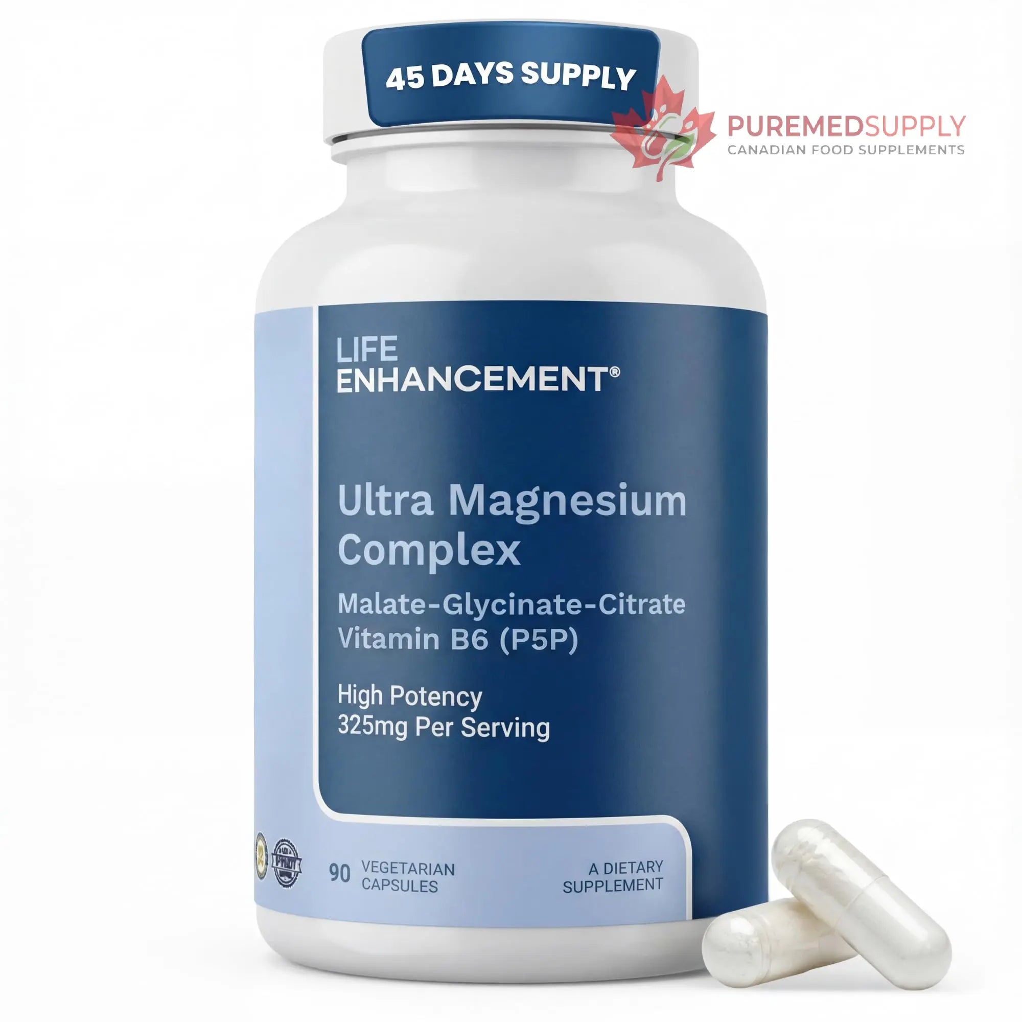 Life Enhancement Ultra Triple Magnesium Complex - 325 mg - with B6, Glycinate, Malate & Citrate - Magnesium Supplement Enhance Sleep and Brain Function - Made in USA (90 Vegetarian Capsules) Life Enhancement buy supplements canada