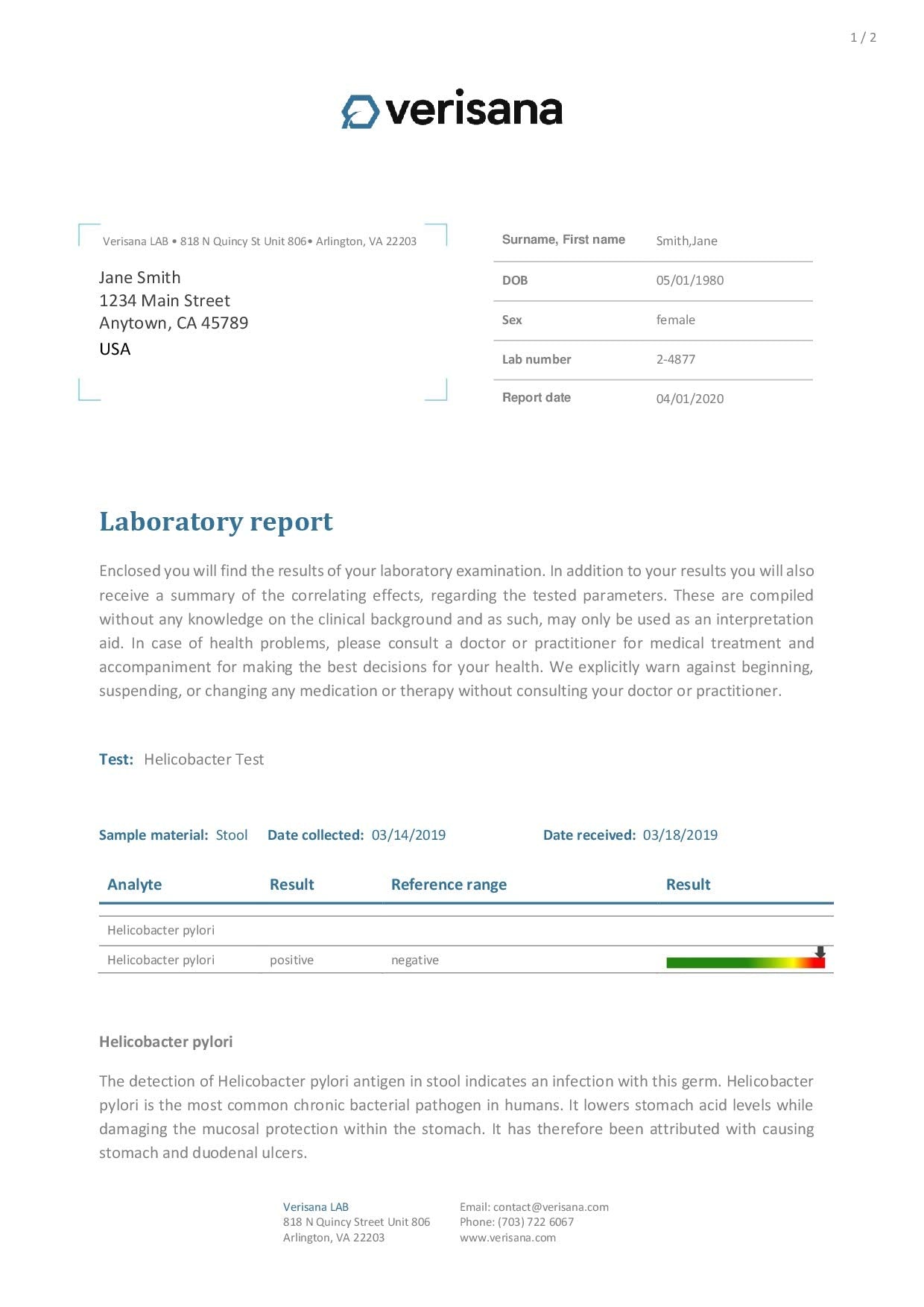 Candida & Helicobacter & Zonulin Test – Lab Testing Kit for Diagnosing Candida, H Pylori and Zonulin Verisana buy supplements canada