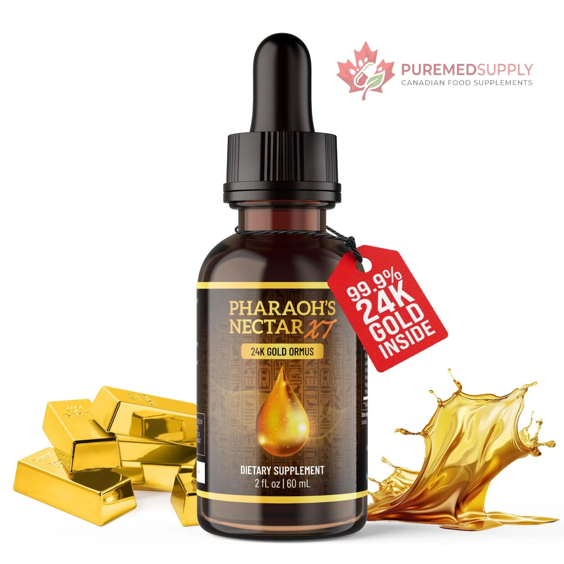 Pineal XT Gold + Pharaoh's Nectar - Pineal Gland Supplement Bundle – 24K Monoatomic Gold Ormus Drops, Pineal Gland Decalcification, Third Eye Awakening, Focus, Energy & Manifestation Nutraville buy supplements canada