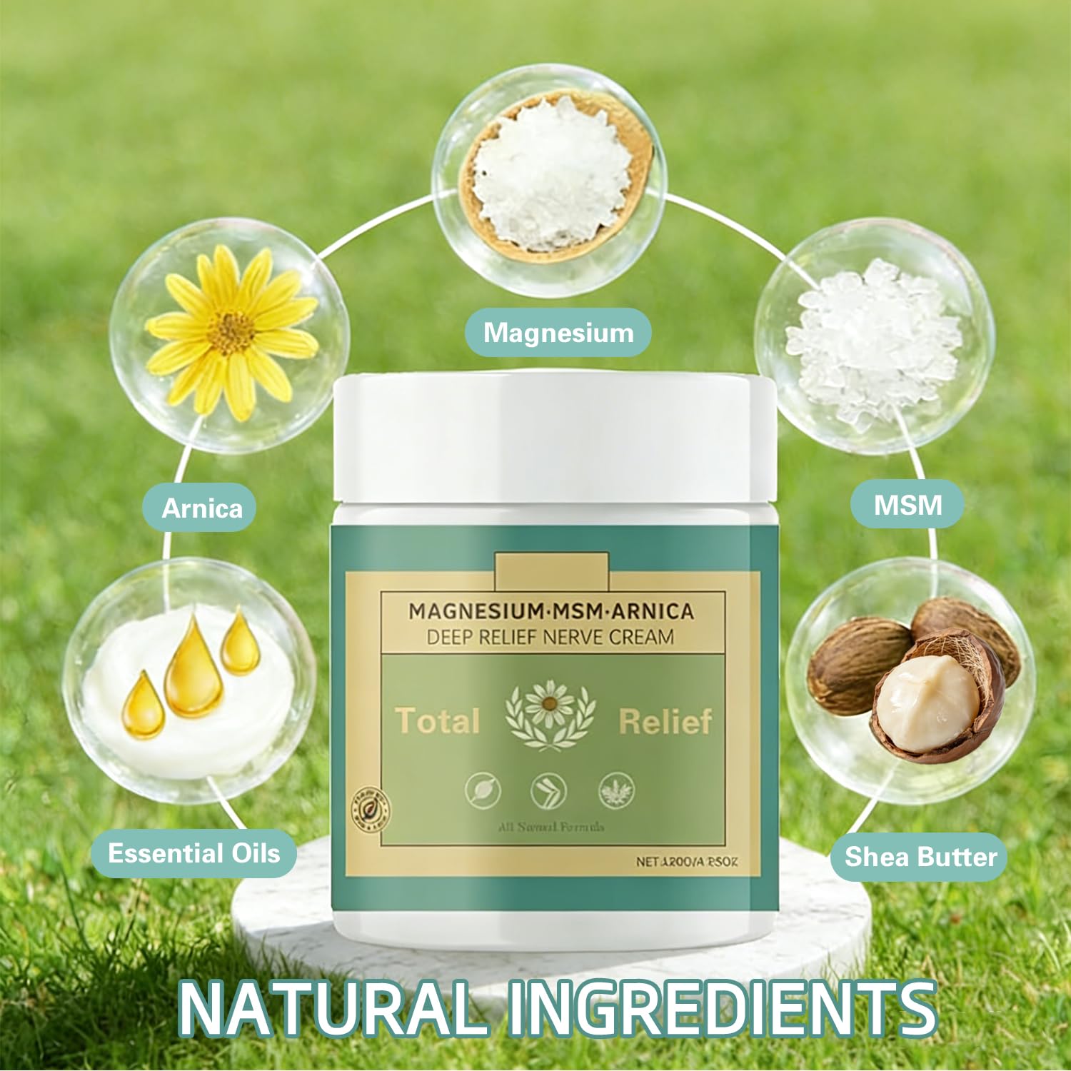 HANGWON Total Relief Magnesium Soothing Cream Advanced nerve Comfort with Arnica, Menthol, MSM,Fast-Absorbing for Relief Joint, Feet, Hands, Legs, Muscles, and Waist, Natural Ingredient -4floz/114g HANGWON buy supplements canada